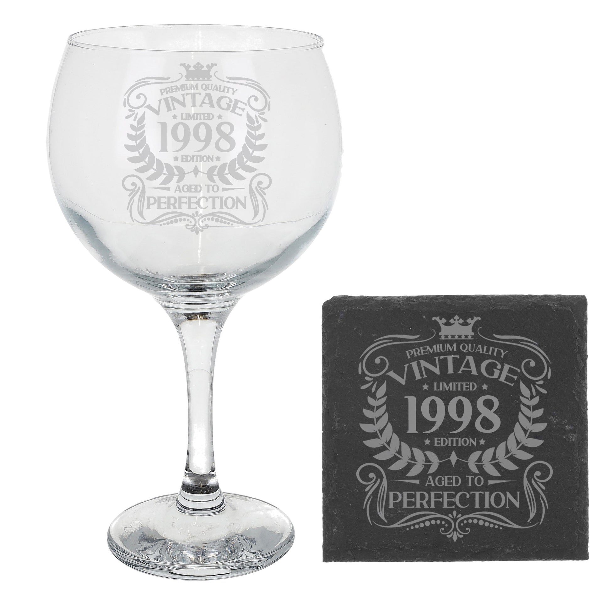Vintage 1998 25th Birthday Engraved Gin Glass Gift  - Always Looking Good -   