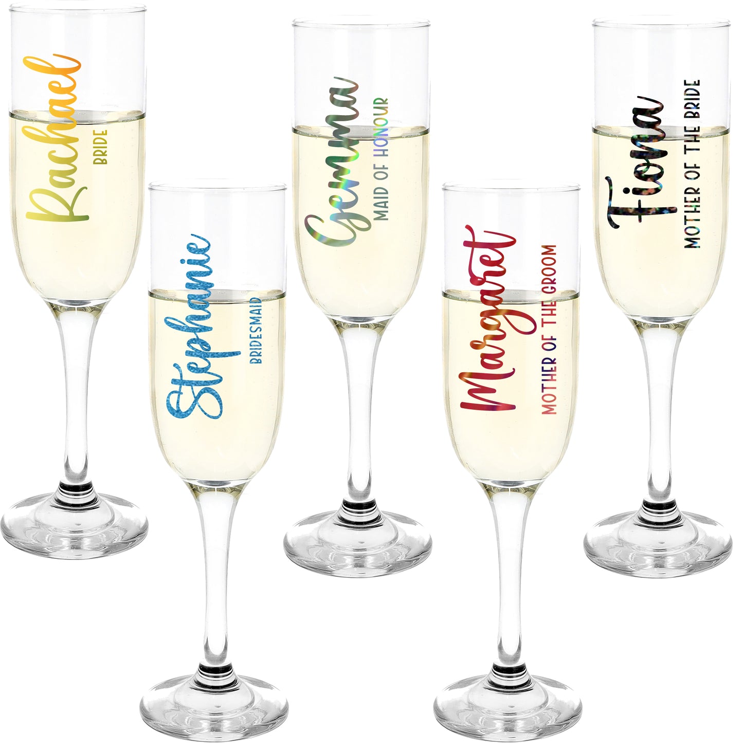 Personalised Wedding Party Champagne Flutes  - Always Looking Good -   