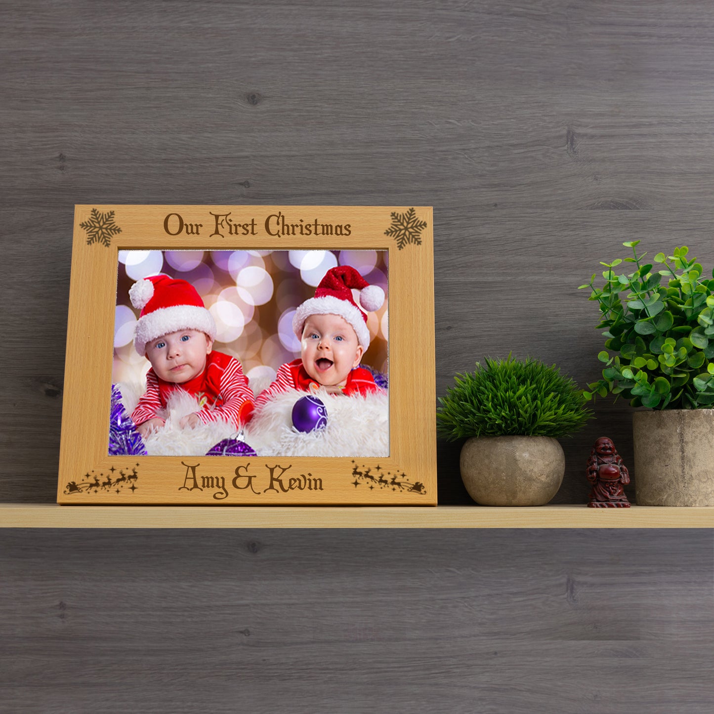 Personalised Engraved Our First Christmas Photo Frame For Twins / Couples  - Always Looking Good -   