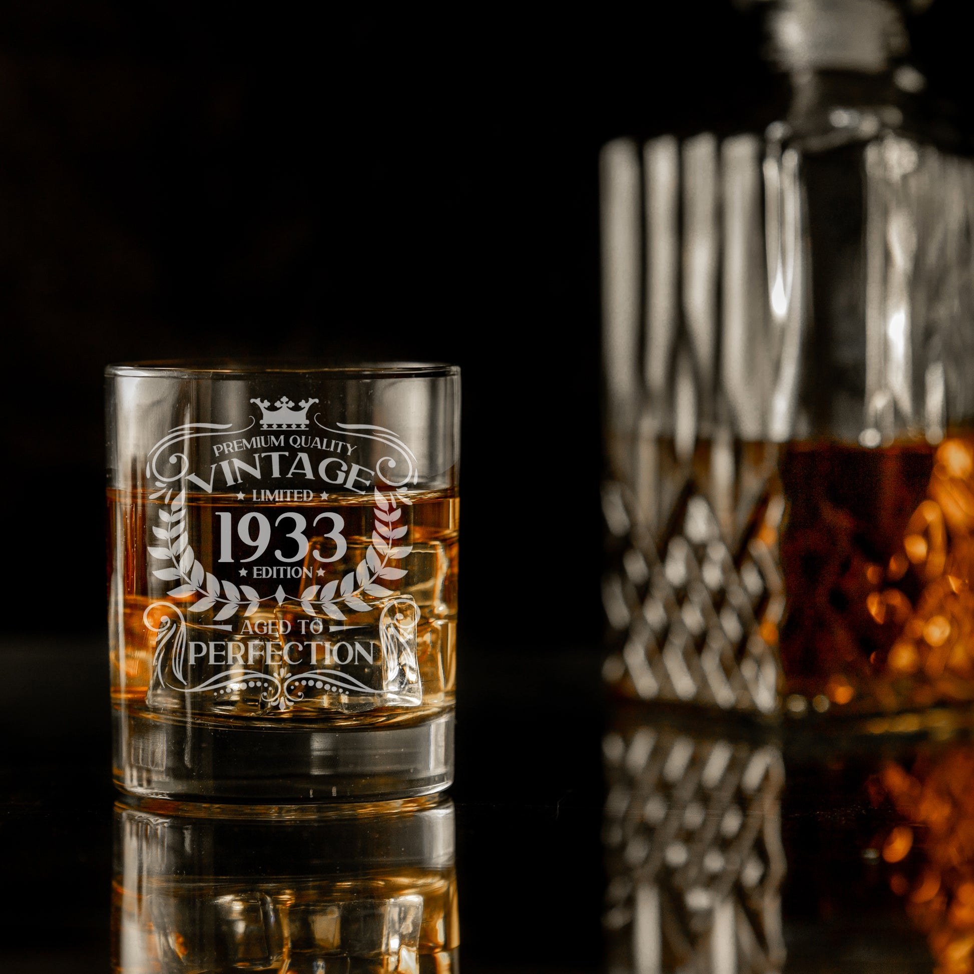 Vintage 1933 90th Birthday Engraved Whiskey Glass Gift  - Always Looking Good - Whisky Glass Only  