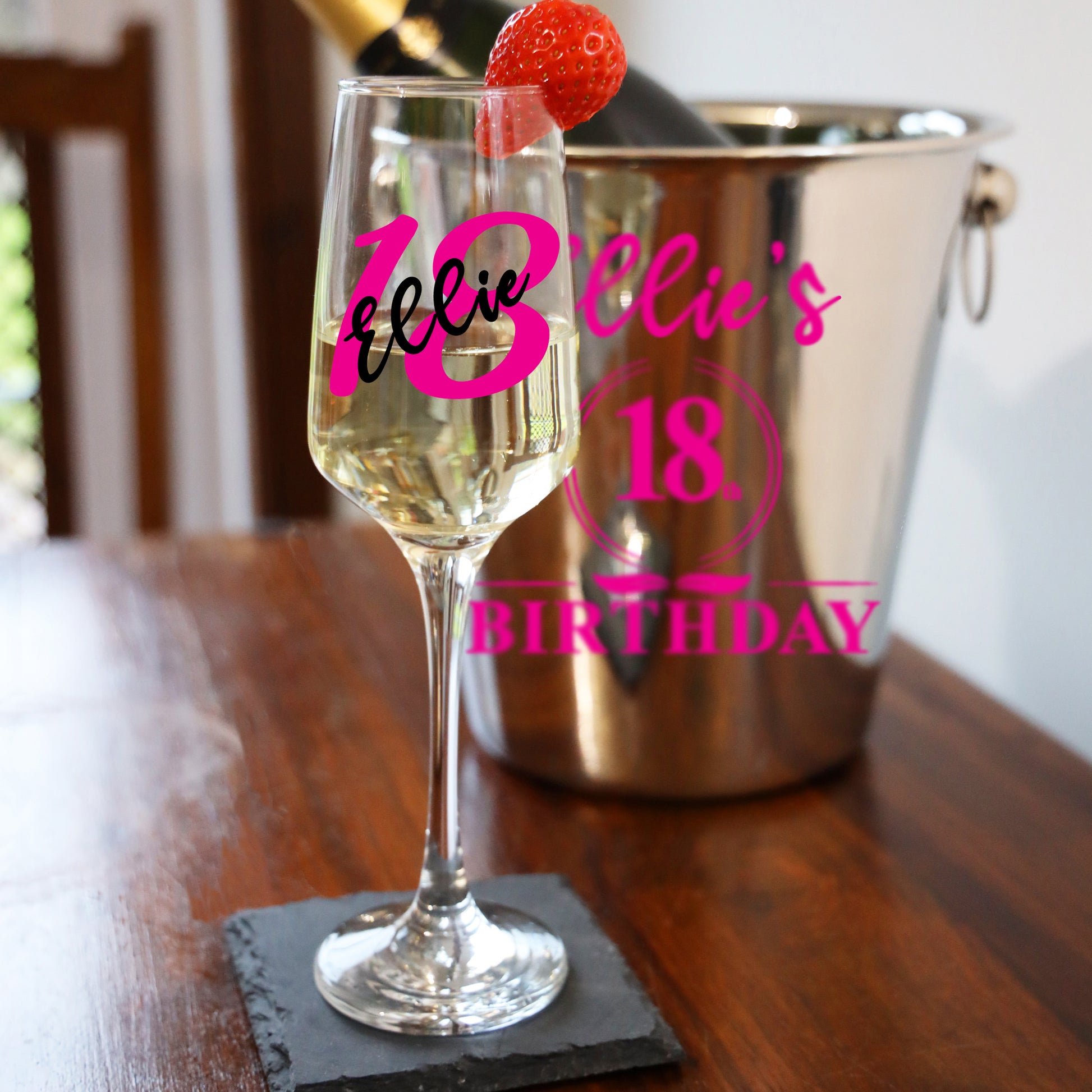 Personalised 18th Birthday Ice Bucket and Glass Gift with Name  - Always Looking Good -   