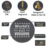 World's Best Mum Engraved Wine Glass and/or Coaster  - Always Looking Good -   