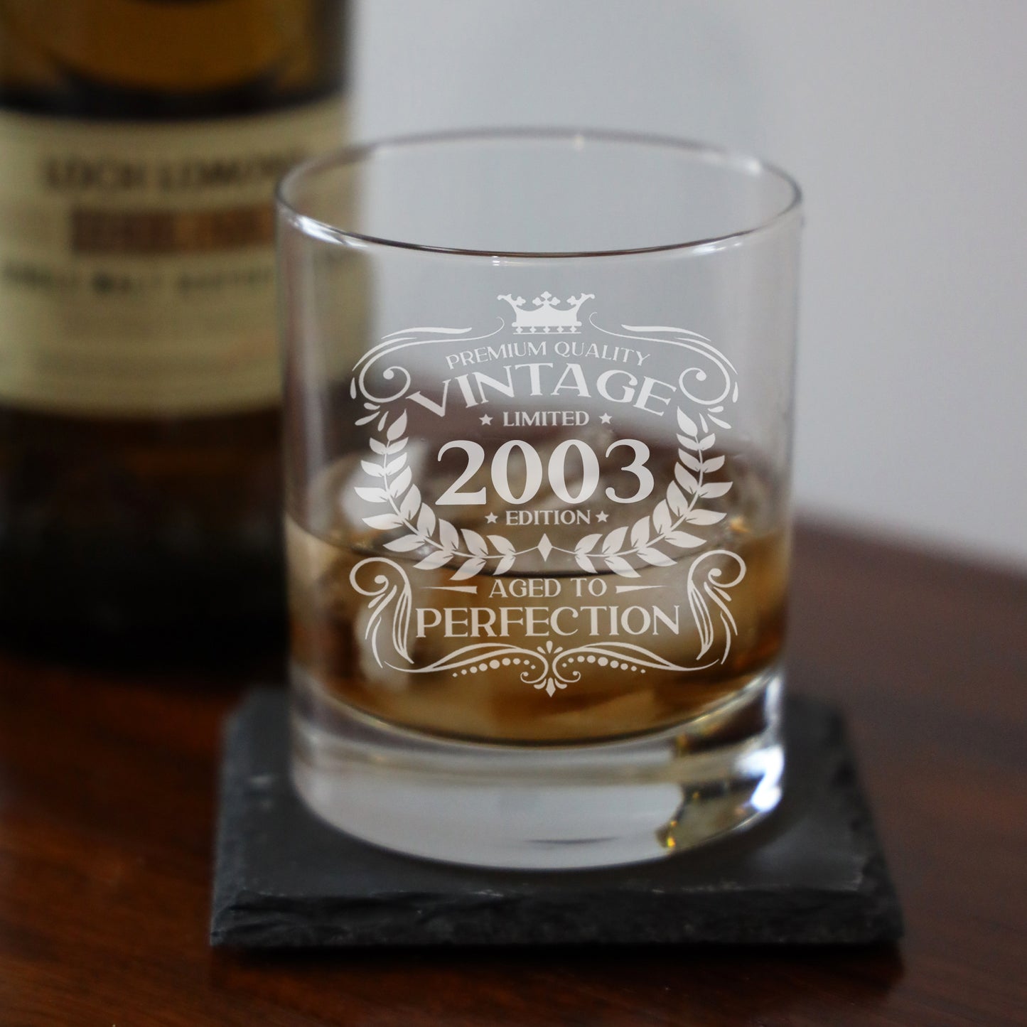 Vintage 2003 20th Birthday Engraved Whiskey Glass Gift  - Always Looking Good -   