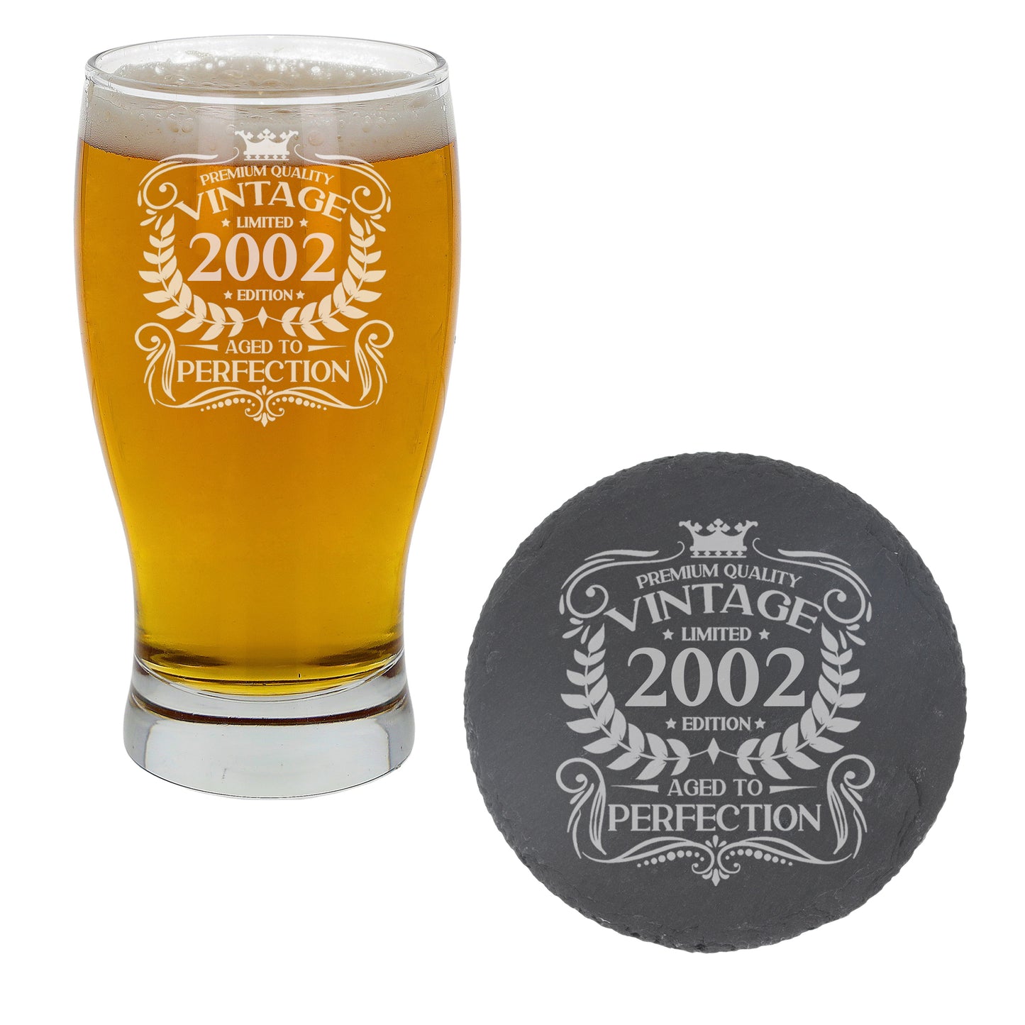 Vintage 2002 21st Birthday Engraved Beer Pint Glass Gift  - Always Looking Good -   