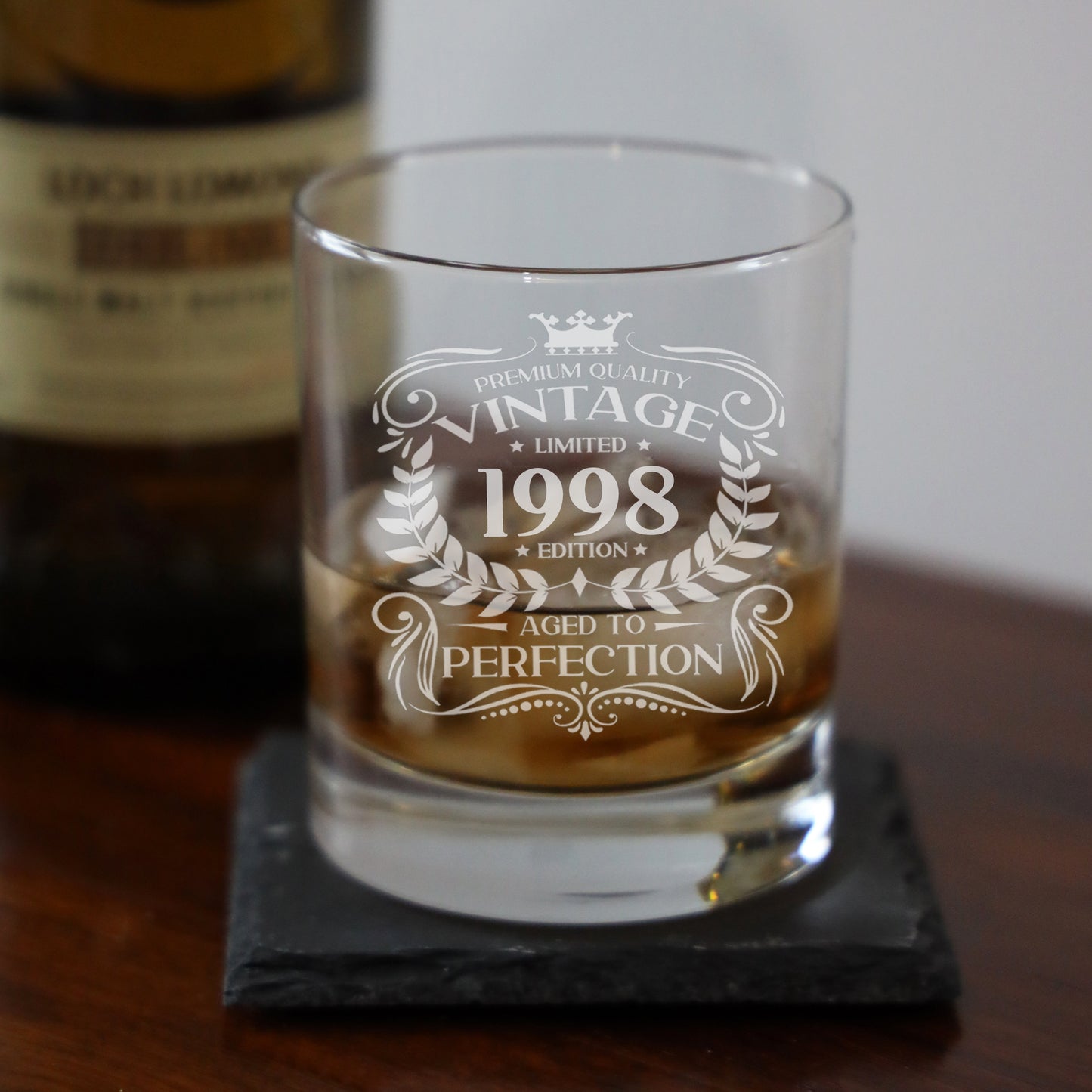 Vintage 1998 25th Birthday Engraved Whiskey Glass Gift  - Always Looking Good -   