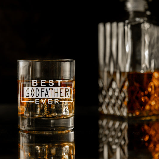 Best Godfather Ever Engraved Whisky Glass and/or Coaster Gift  - Always Looking Good -  godfather gift  
