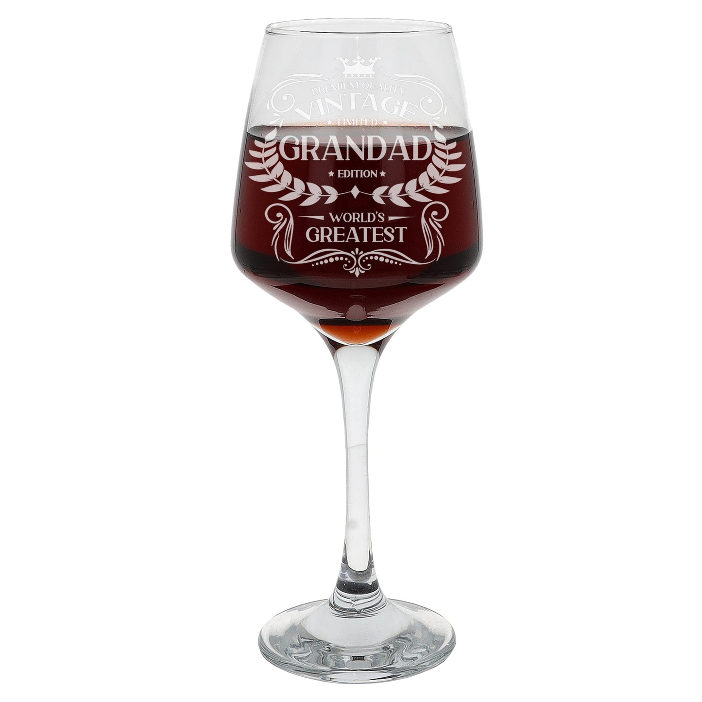 Vintage World's Greatest Grandad Engraved Wine Glass Gift  - Always Looking Good - Wine Glass Only  