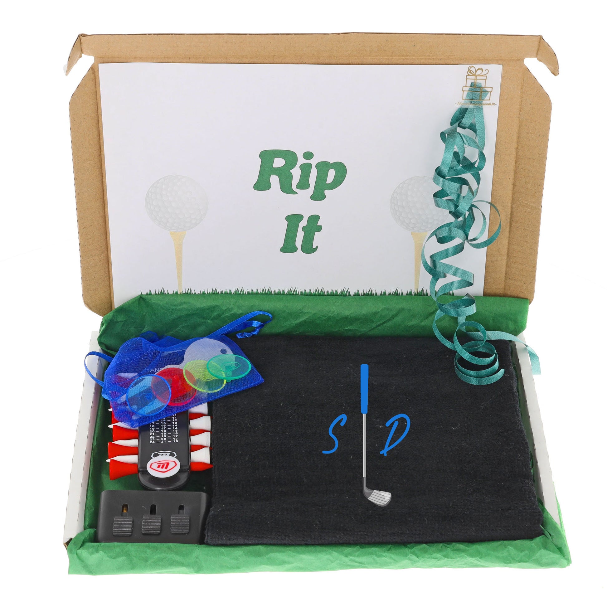 Personalised Embroidered Golf Club Design Towel & Accessories Letterbox Gift  - Always Looking Good -   