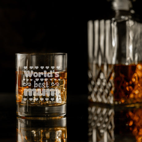 Mum Gift Set - “Worlds Best Mum Engraved” Engraved Whisky Glass & Coaster - Always Looking Good -   