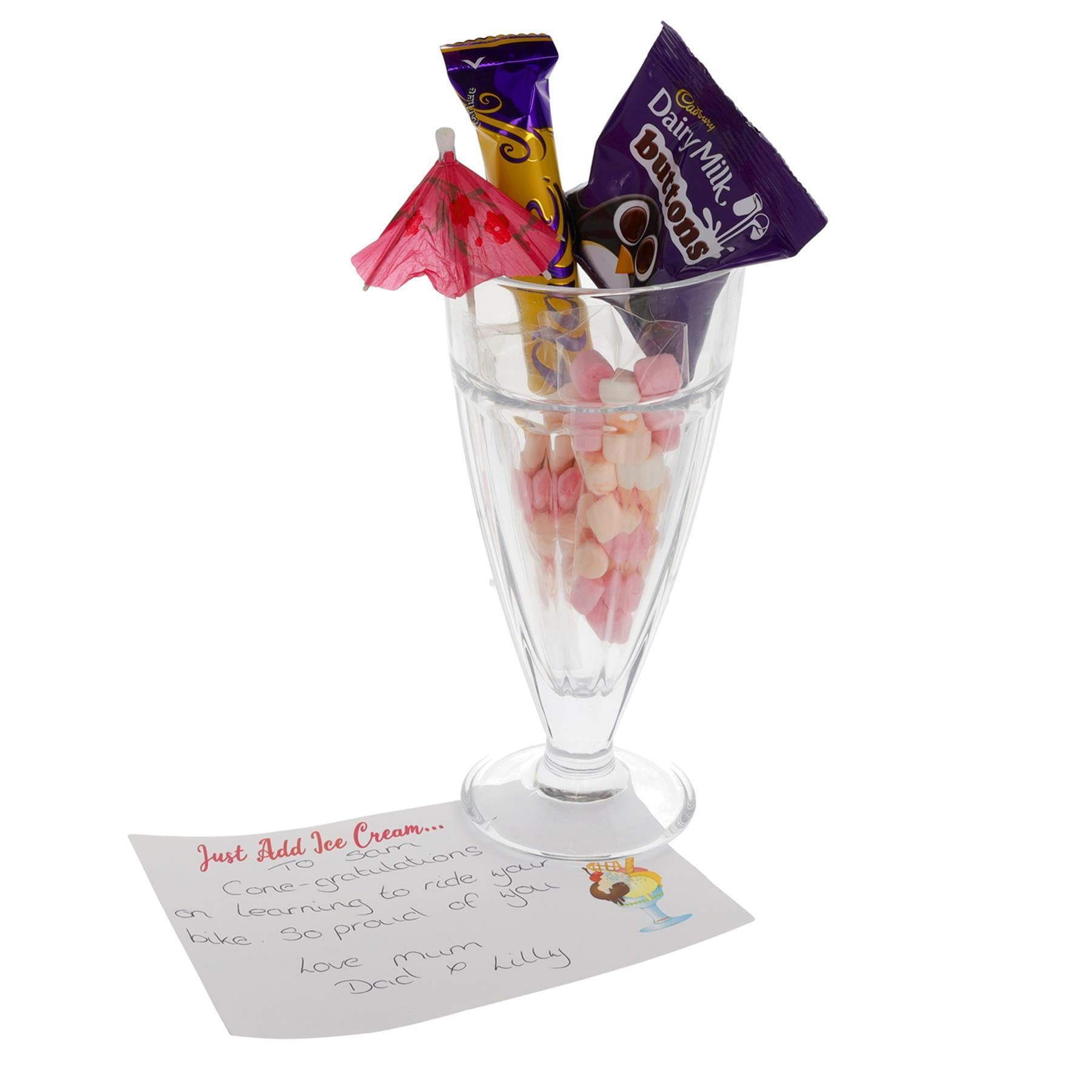 Engraved Personalised Ice Cream Sundae Glass Filled with Goodies Gift  - Always Looking Good - Filled Sundae Set  