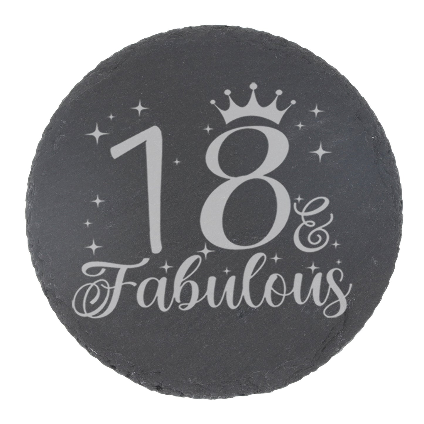 18 & Fabulous 18th Birthday Gift Engraved Wine Glass and/or Coaster Set  - Always Looking Good -   