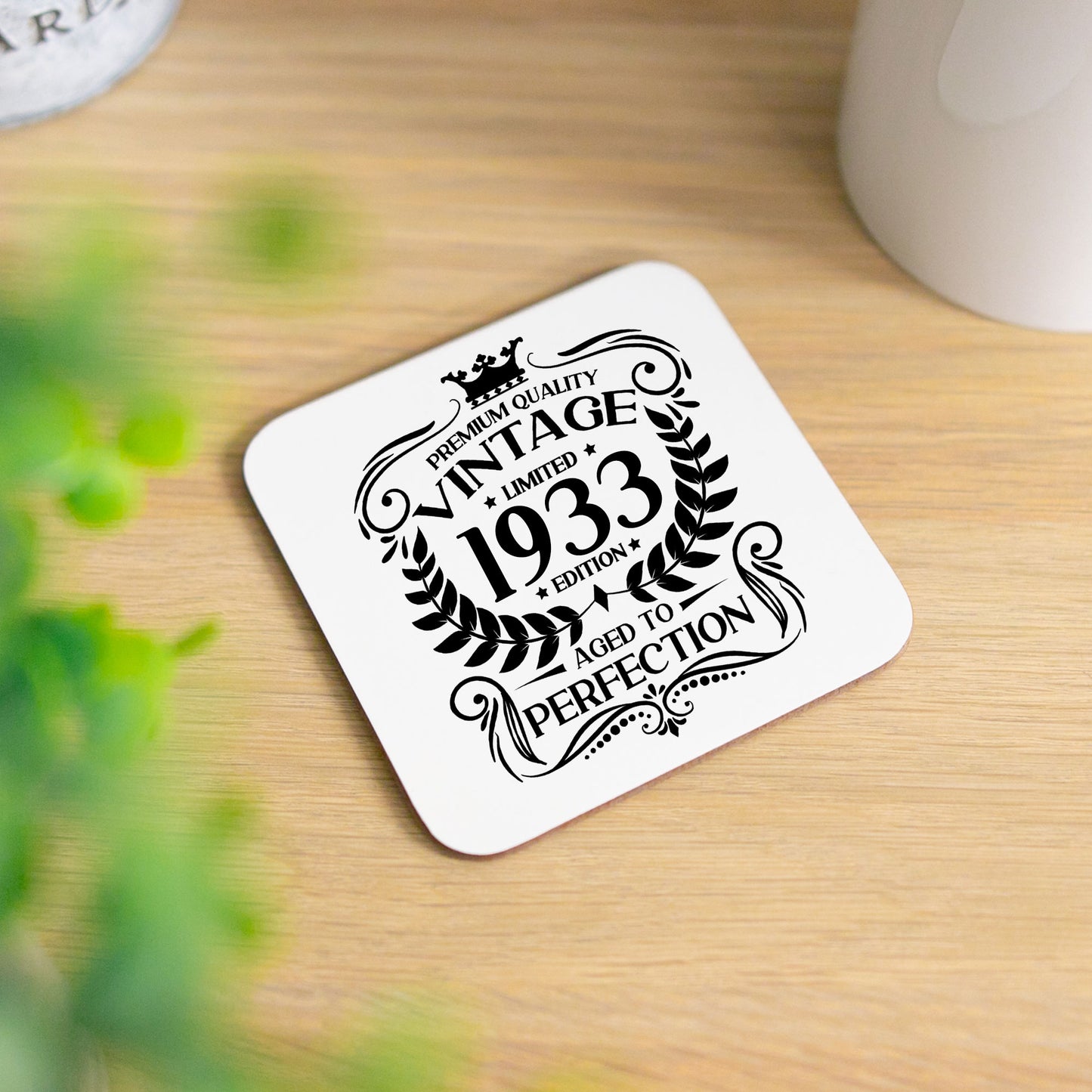 Vintage 1933 90th Birthday Engraved Gin Glass Gift  - Always Looking Good - Glass & Printed Coaster  