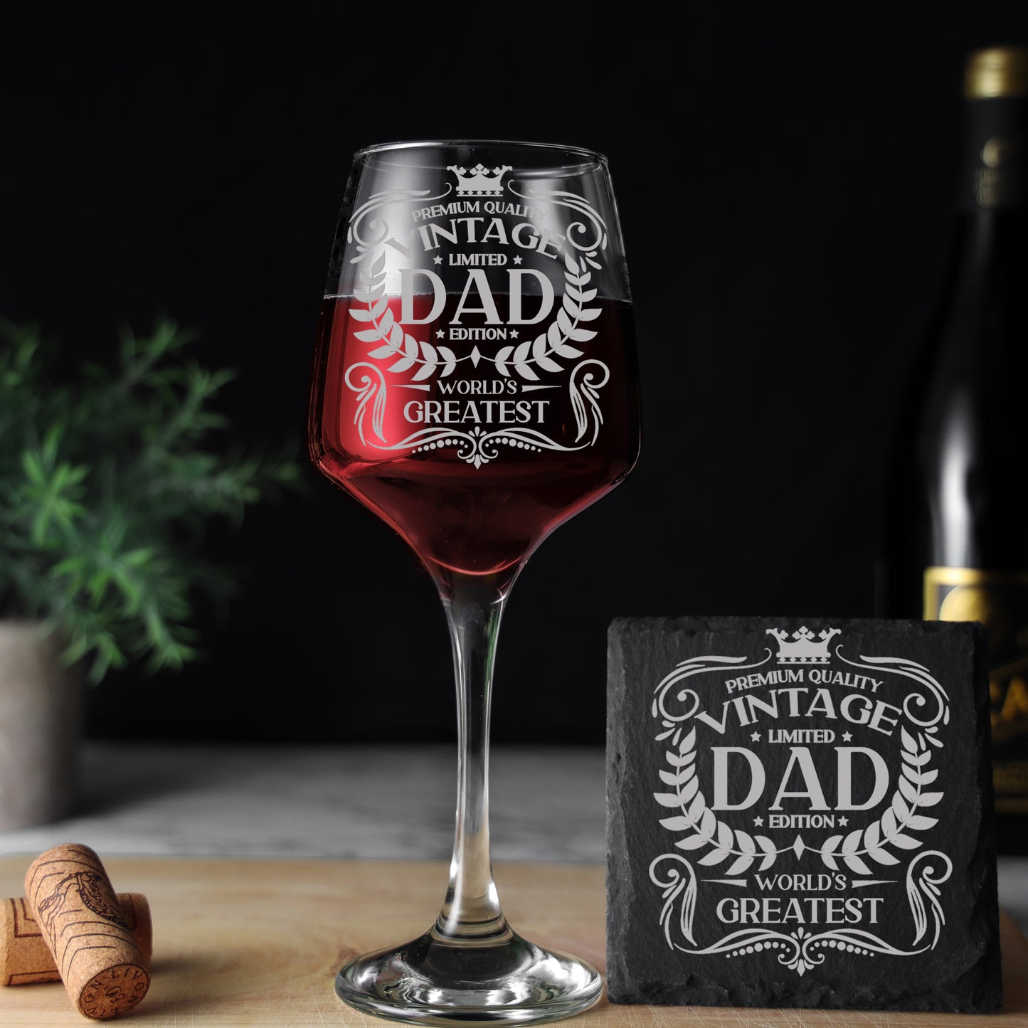 Vintage World's Greatest Dad Engraved Wine Glass Gift  - Always Looking Good -   
