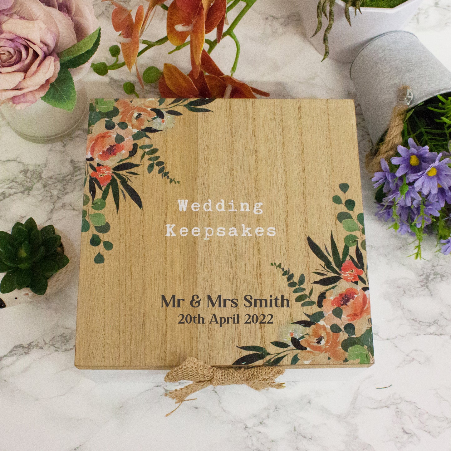 Personalised Engraved Wooden Wedding Memory Box  - Always Looking Good -   