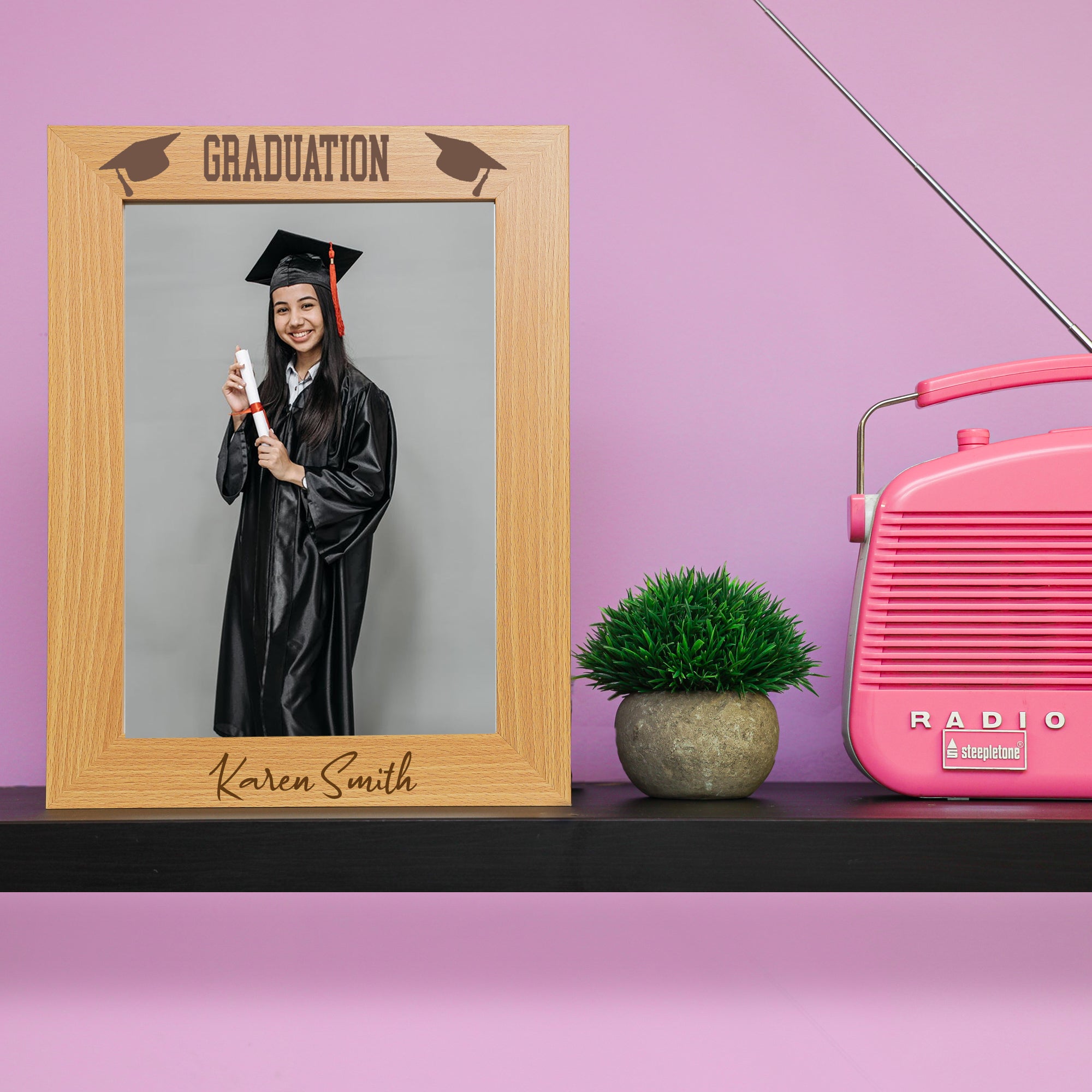 Personalised Graduation Photo Frame – Wooden Gift – ALG UK