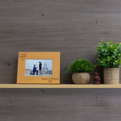 Personalised Engraved Couples Photo Frame - Name and Heart Design  - Always Looking Good -   