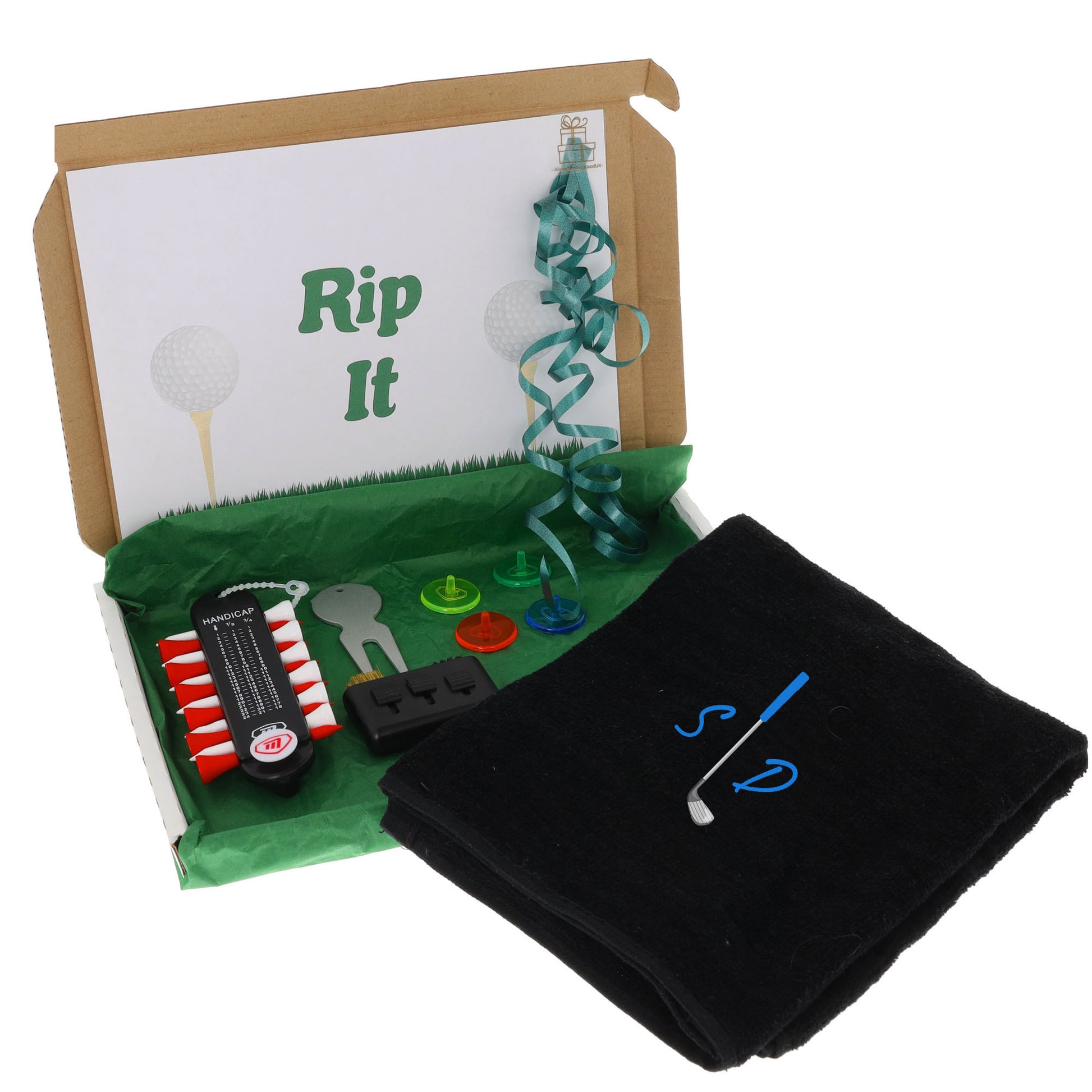 Personalised Embroidered Golf Club Design Towel & Accessories Letterbox Gift  - Always Looking Good -   