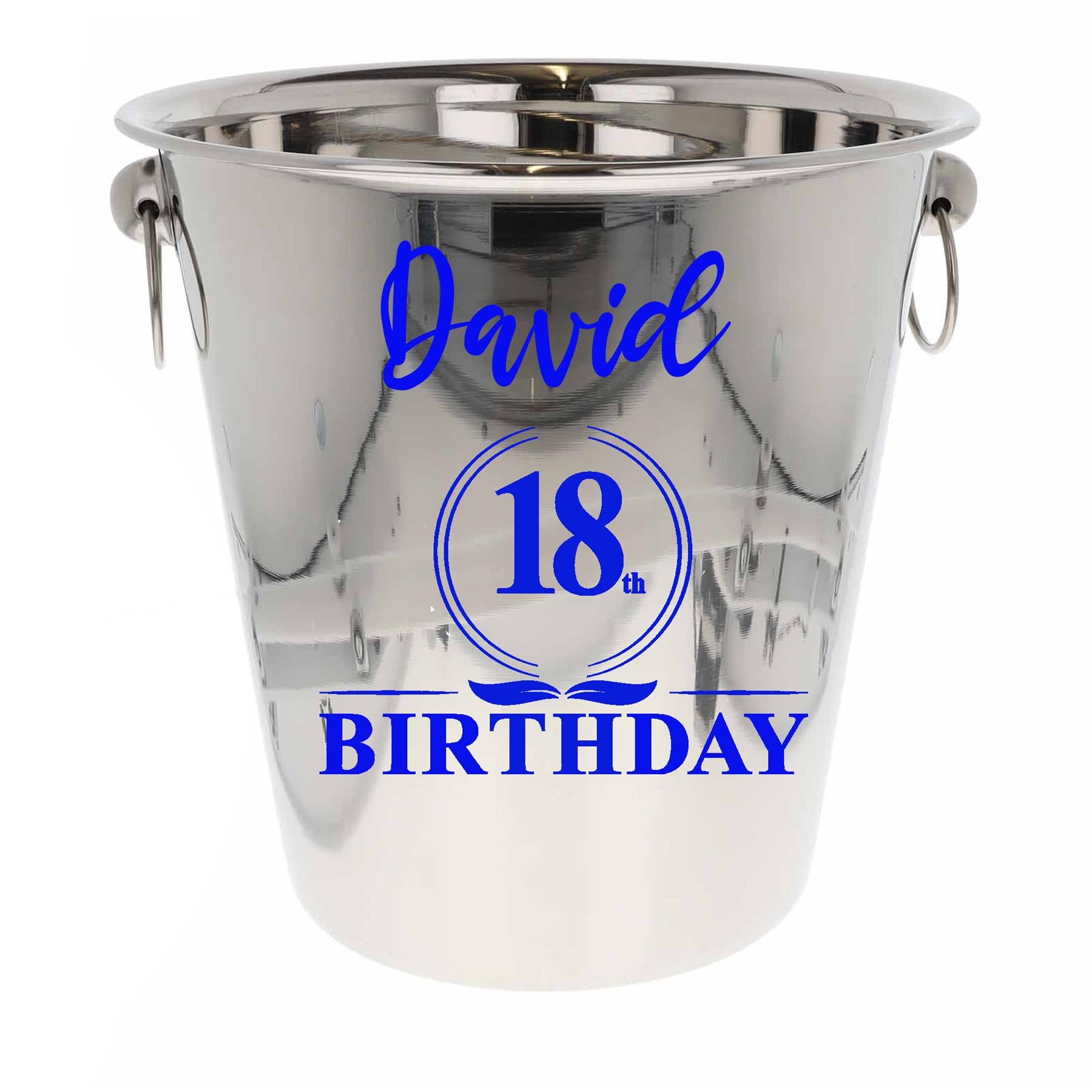 Personalised 18th Birthday Ice Bucket and Glass Gift with Name  - Always Looking Good -   