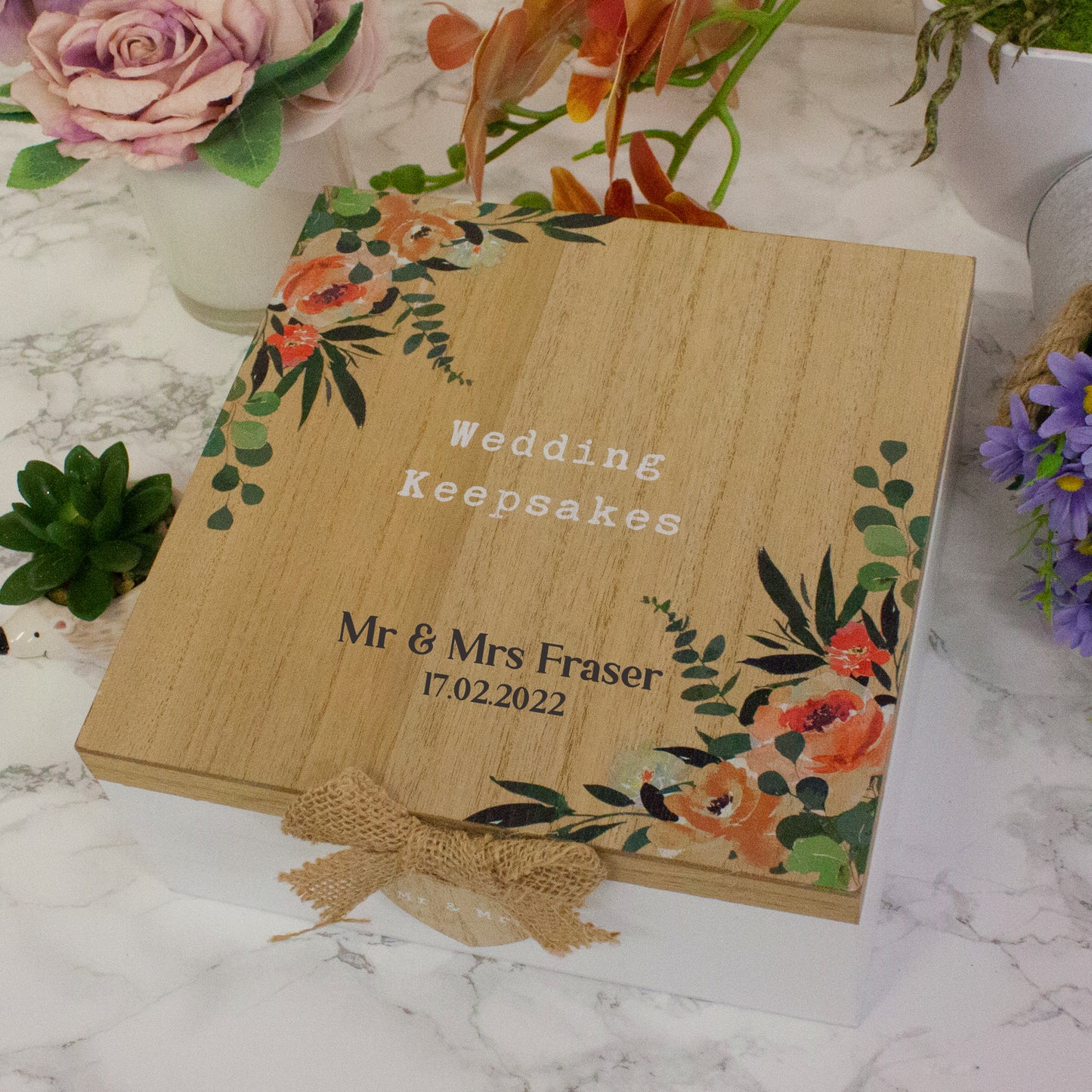 Personalised Engraved Wooden Wedding Memory Box  - Always Looking Good -   