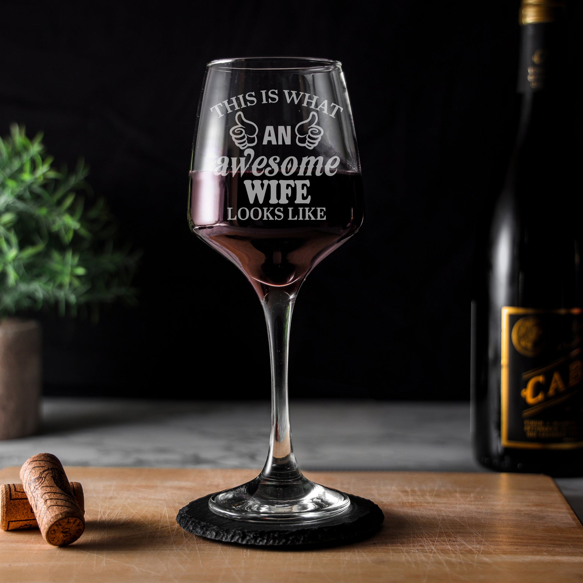 "This Is What An Awesome Person Looks Like" Novelty Engraved Wine Glass  - Always Looking Good -   