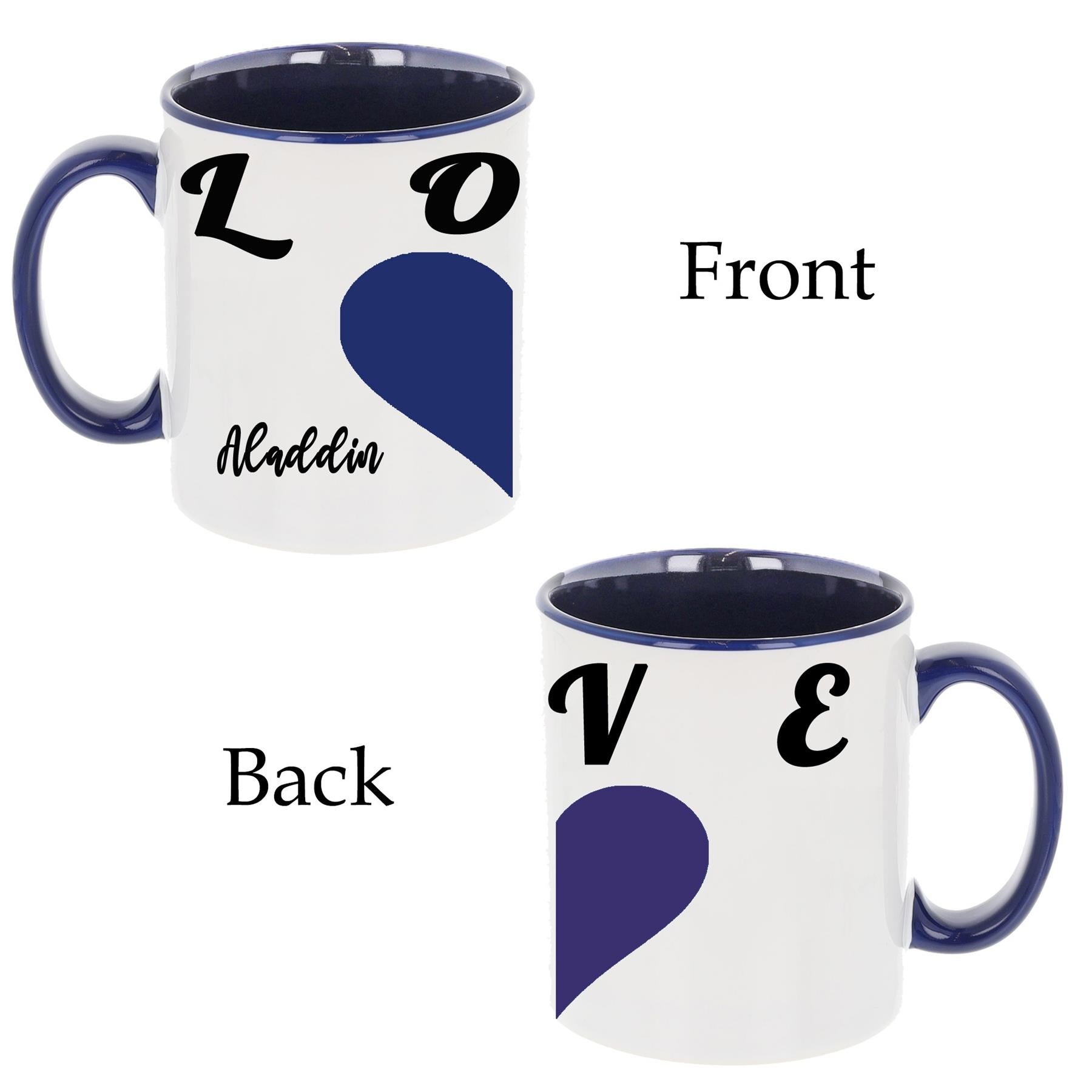 Personalised Couples Matching Heart Filled Mug Set  - Always Looking Good - His & His Empty  