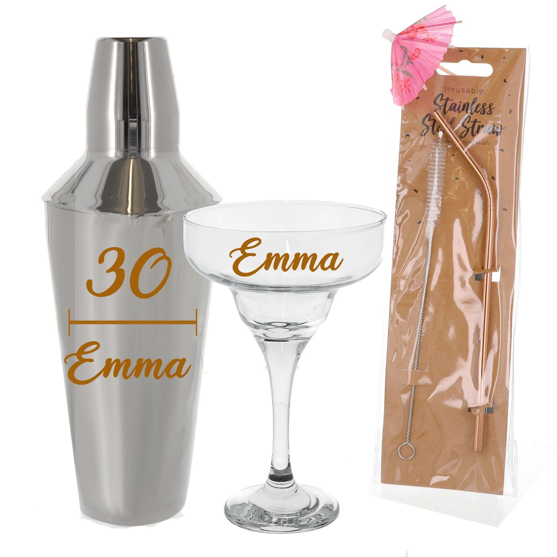 Personalised 30th Birthday Margarita Cocktail Shaker Set  - Always Looking Good - Full set  
