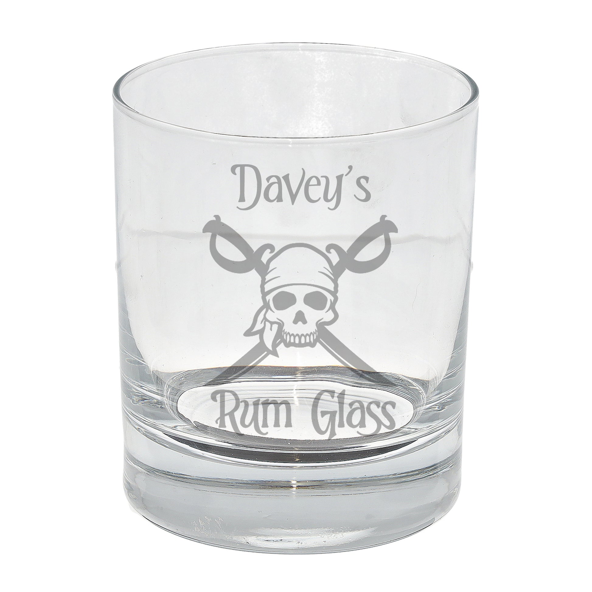 Personalised Engraved Rum Glass Skull Pirate Design  - Always Looking Good -   