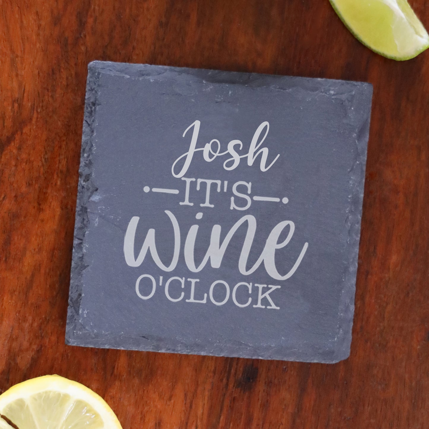 Personalised Wine O'clock Engraved Wine Glass and/or Coaster Gift Set  - Always Looking Good - Square Coaster Only Yes 