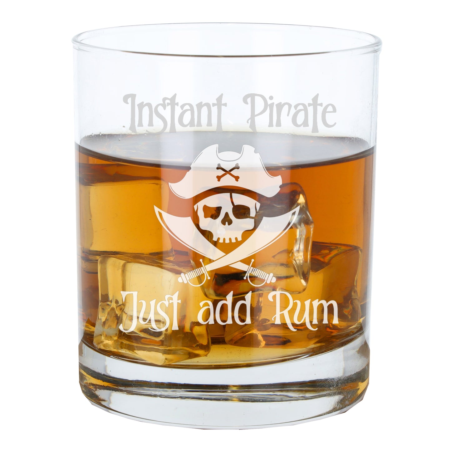 Personalised Engraved "Instant Pirate" Rum Glass and/or Coaster Set  - Always Looking Good - Glass Only  