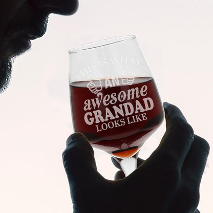 "This Is What An Awesome Person Looks Like" Engraved Novelty Wine Glass  - Always Looking Good -   