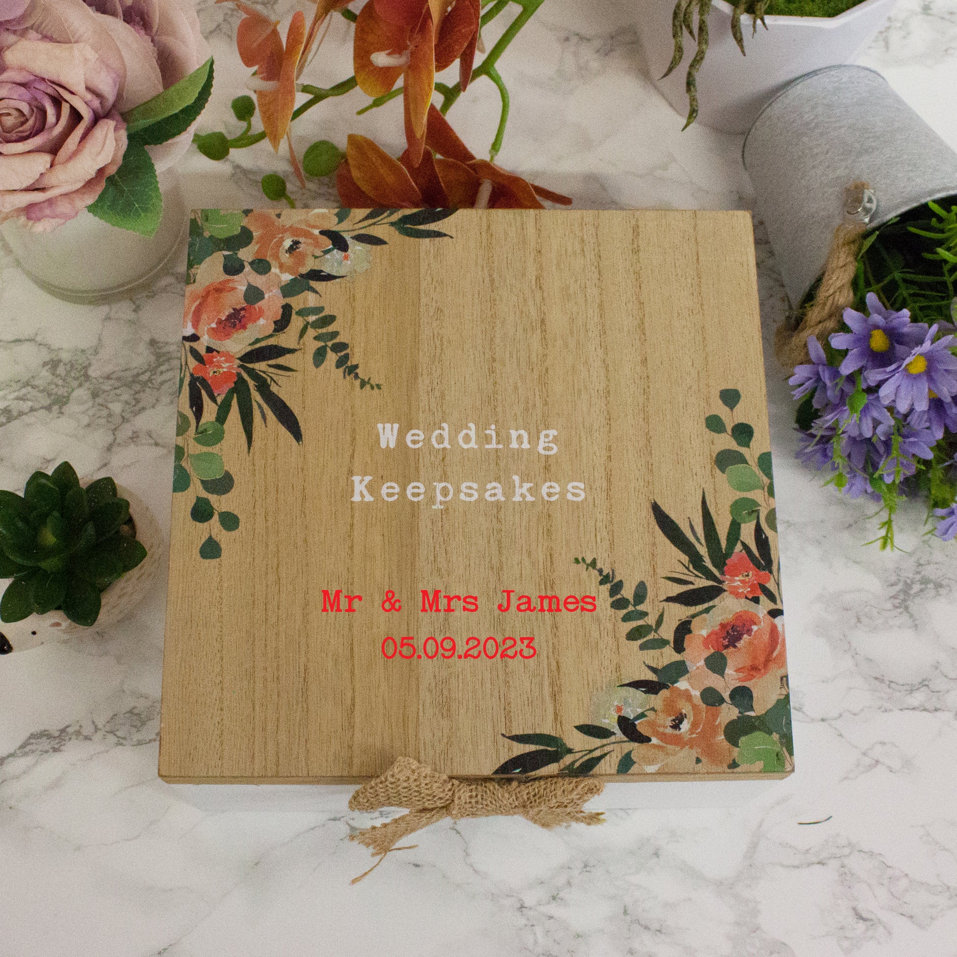 Personalised Vinyl Wooden Wedding Memory Box  - Always Looking Good -   