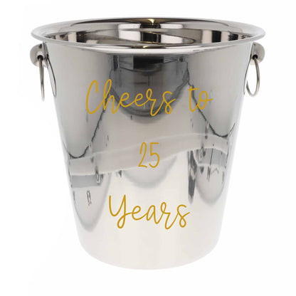 Silver Wedding Anniversary Gift - Personalised Champagne Glasses With Ice Bucket  - Always Looking Good -   