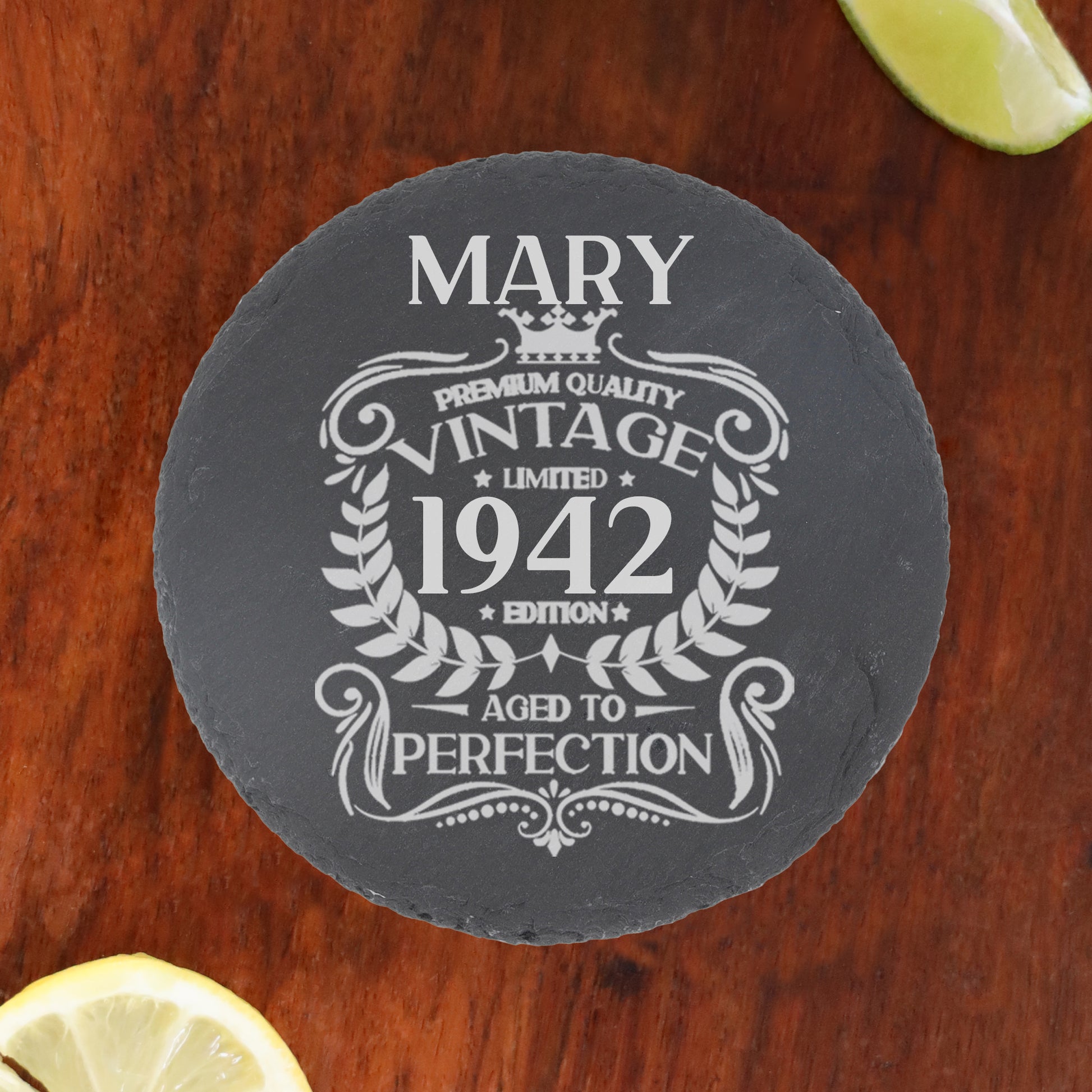 Personalised Engraved Vintage Birthday Design Glass and/or Coaster Gift  - Always Looking Good -   