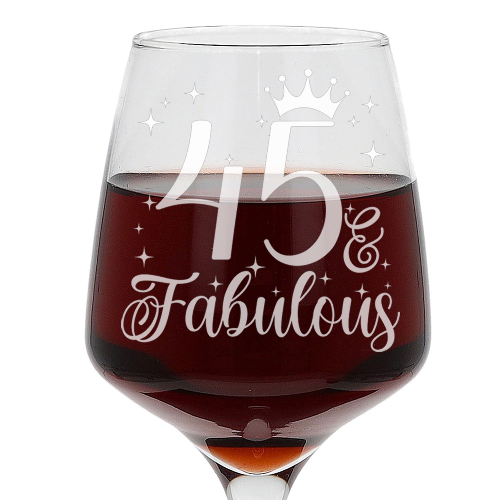 45 & Fabulous 45th Birthday Gift Engraved Wine Glass and/or Coaster Set  - Always Looking Good -   