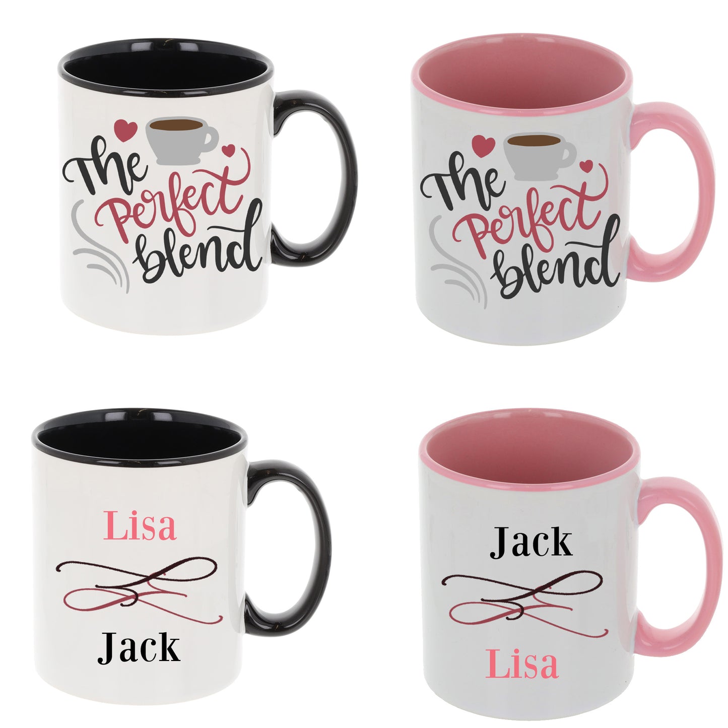 Personalised Perfect Blend Couples Matching Mug Set Gift  - Always Looking Good - Empty Mug Set  