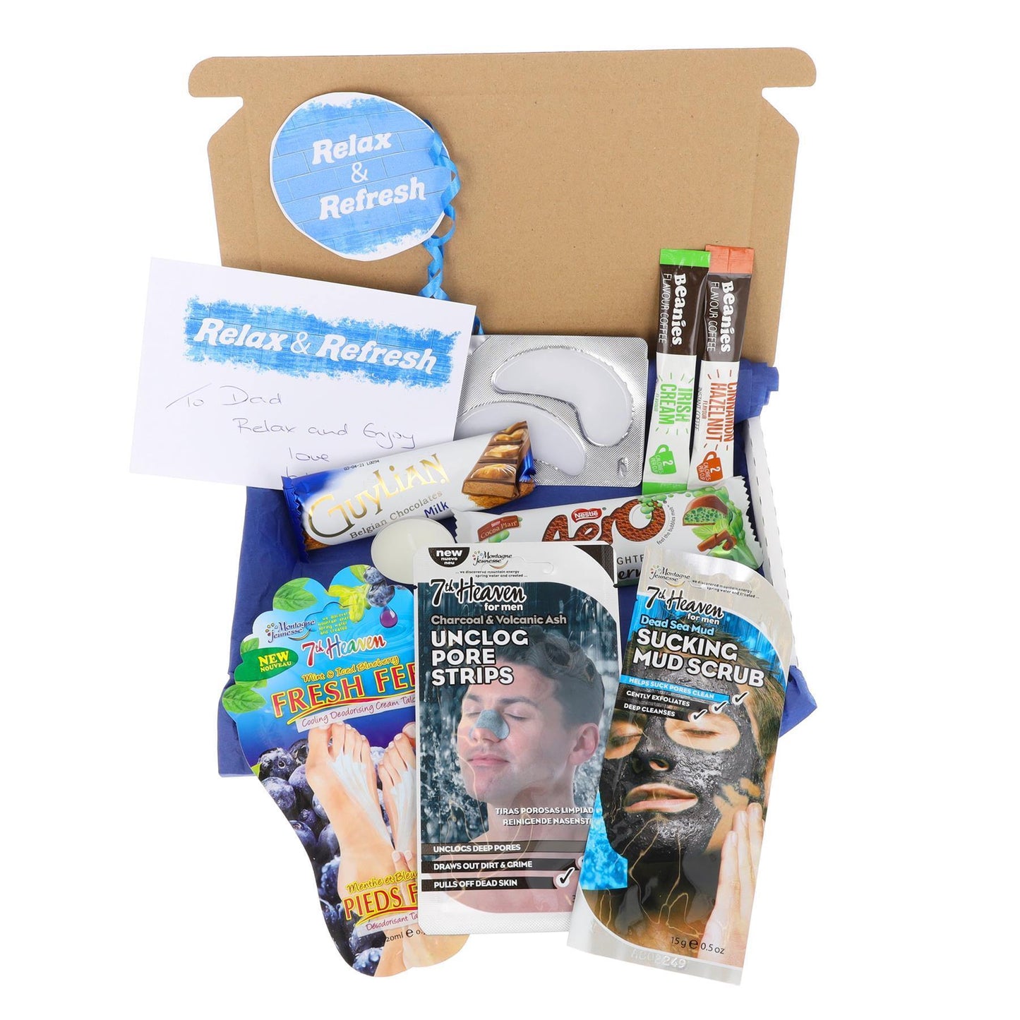 Pamper Treat & Sweet Box for Men Letterbox Gift  - Always Looking Good - Coffee Sachets  