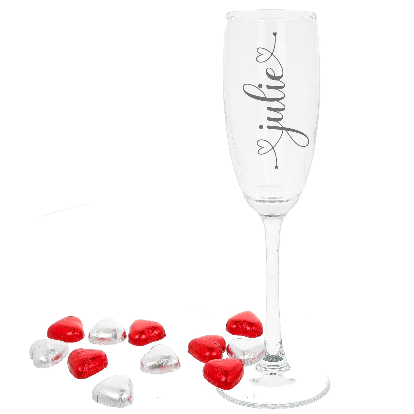 Personalised Engraved Champagne Flute | Heart design with Name  - Always Looking Good -   