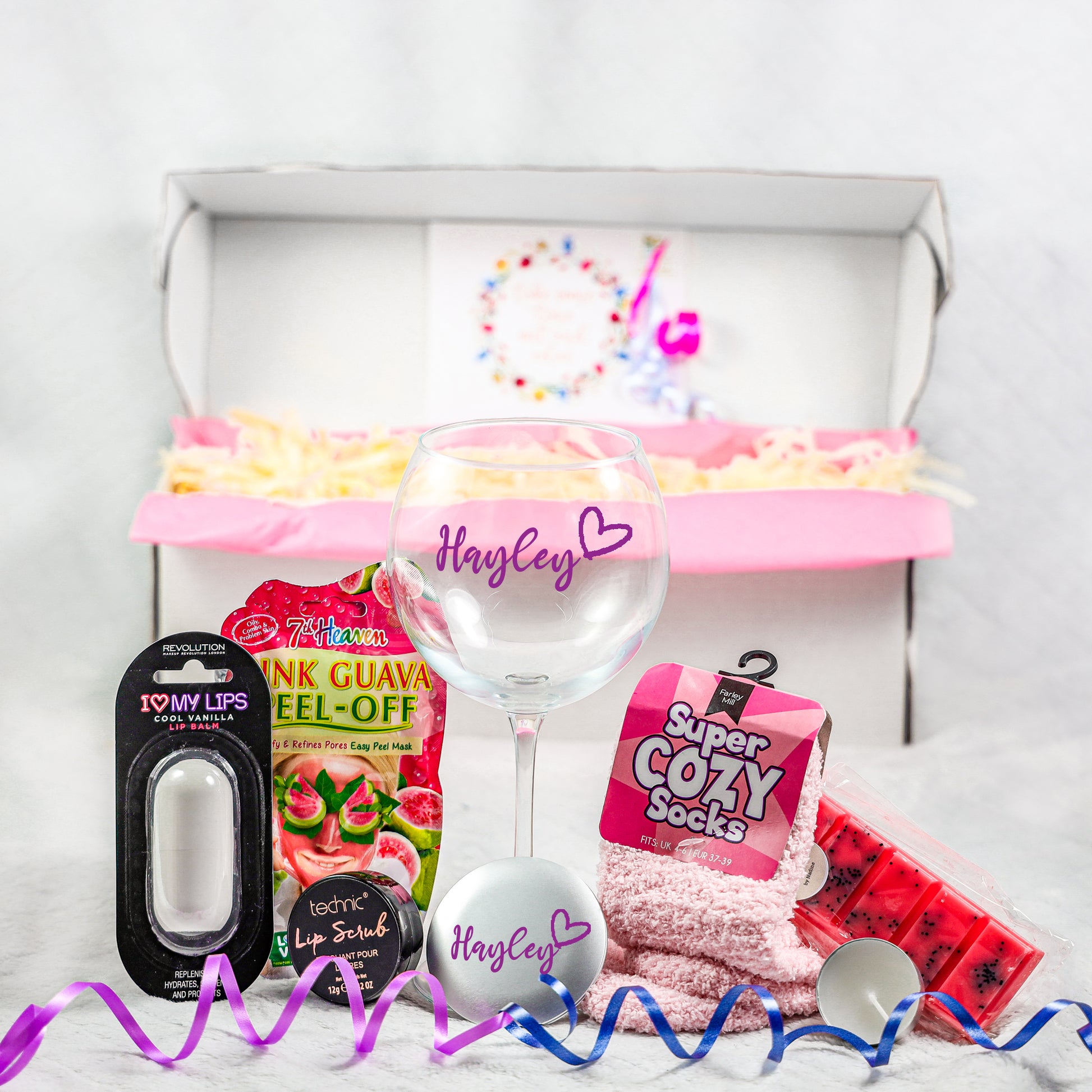Personalised Tall Balloon Gin Glass with Name & Bath time Set  - Always Looking Good -   