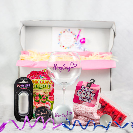 Personalised Tall Balloon Gin Glass with Name & Bath time Set  - Always Looking Good -   