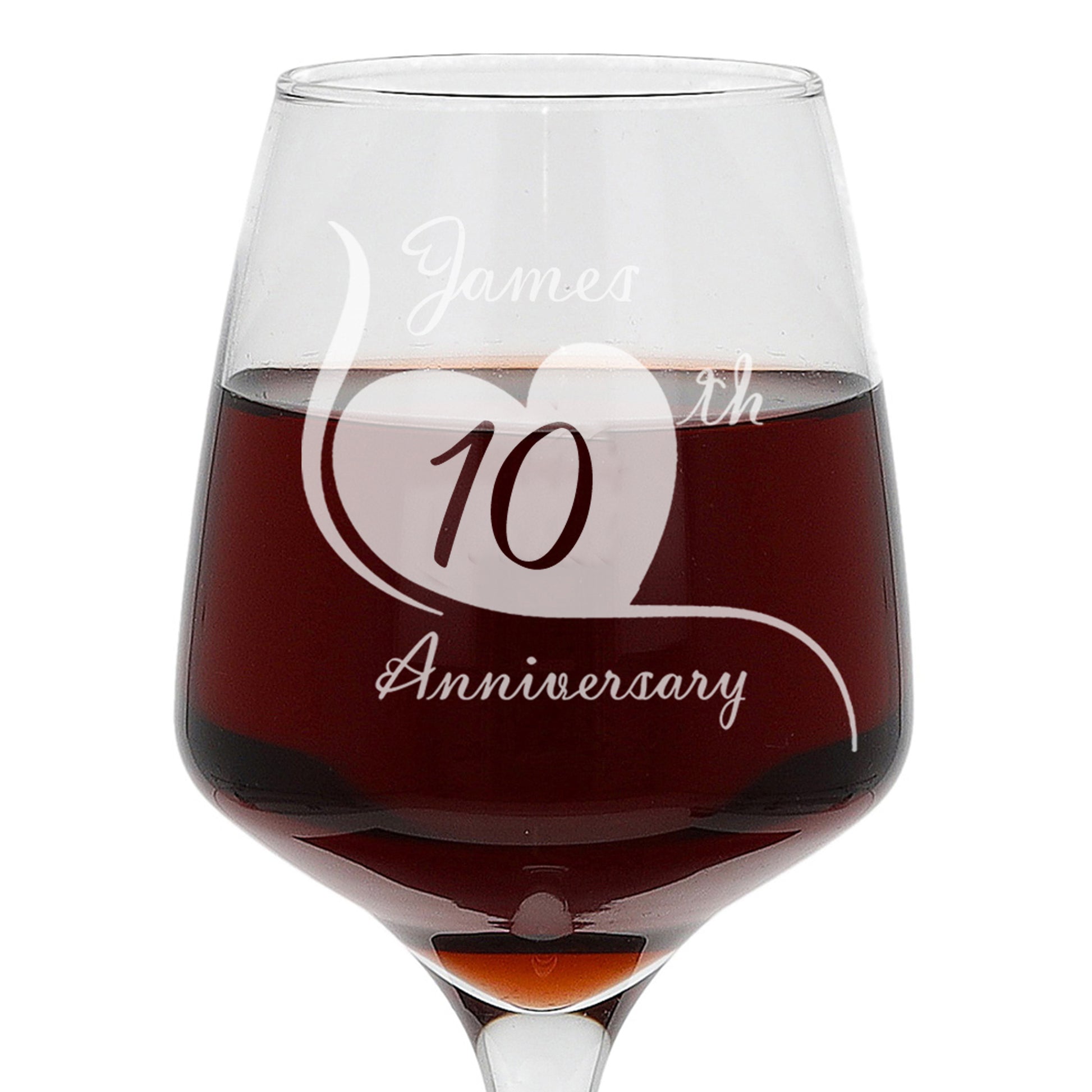 Engraved 10th Tin Wedding Anniversary - Personalised Wine Glass Gift Set  - Always Looking Good -   
