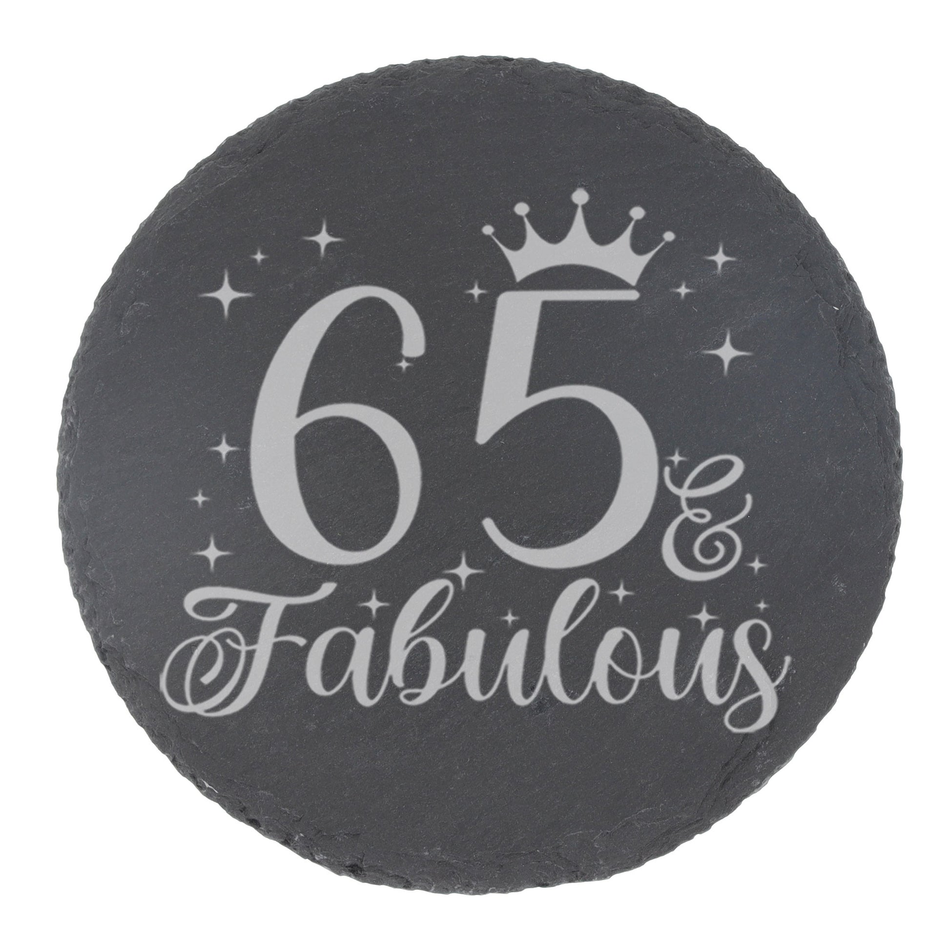 65 & Fabulous 65th Birthday Gift Engraved Wine Glass and/or Coaster Set  - Always Looking Good -   