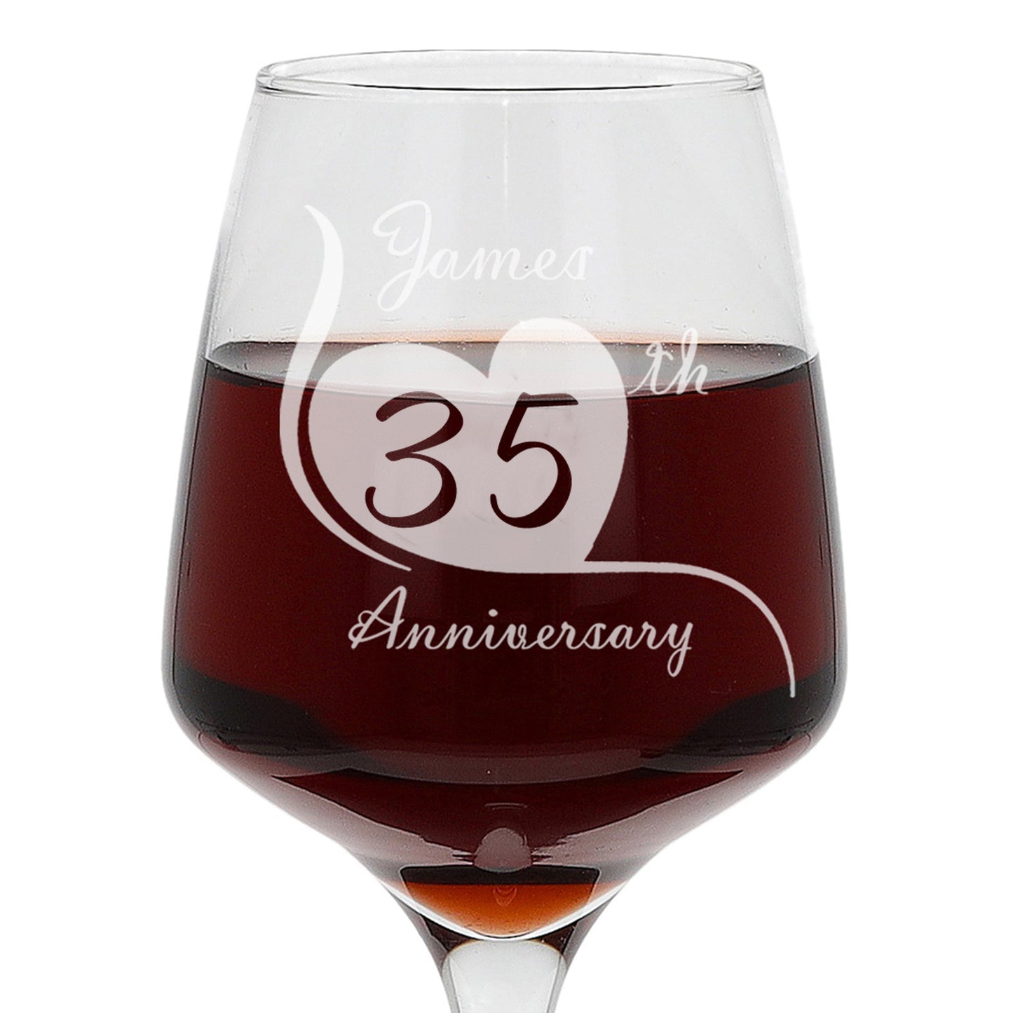 Engraved 35th Coral Wedding Anniversary - Personalised Wine Glass Gift Set  - Always Looking Good -   