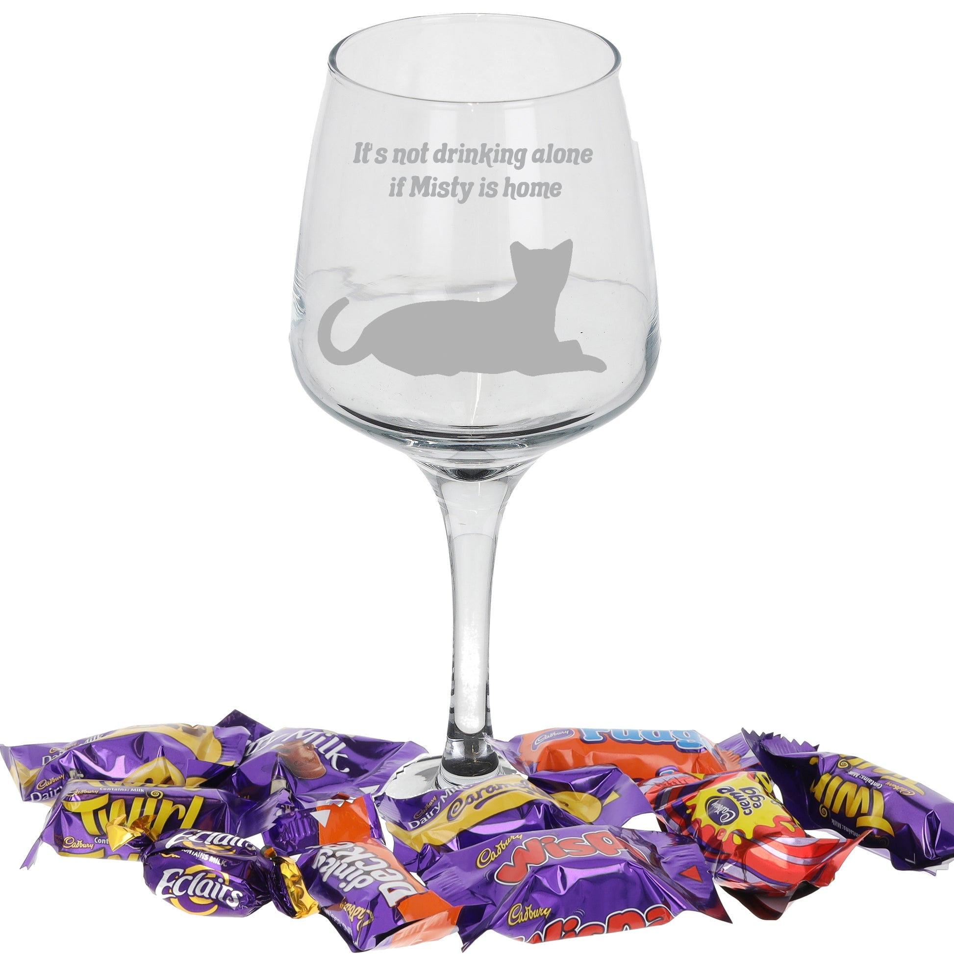 Engraved Personalised Cat Lover Wine Glass Gift  - Always Looking Good -   