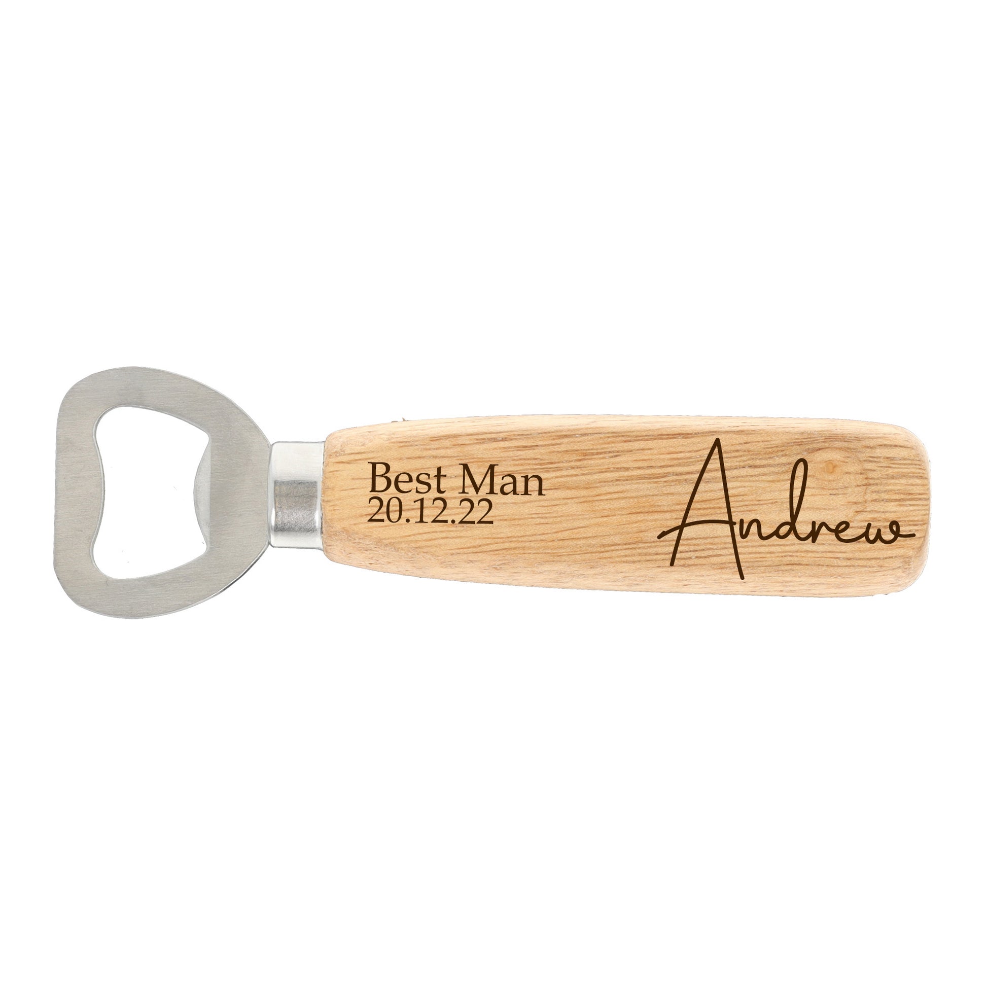 Personalised Engraved Wooden Handle Bottle Opener For Best Man, Groomsman, Father, Usher  - Always Looking Good -   