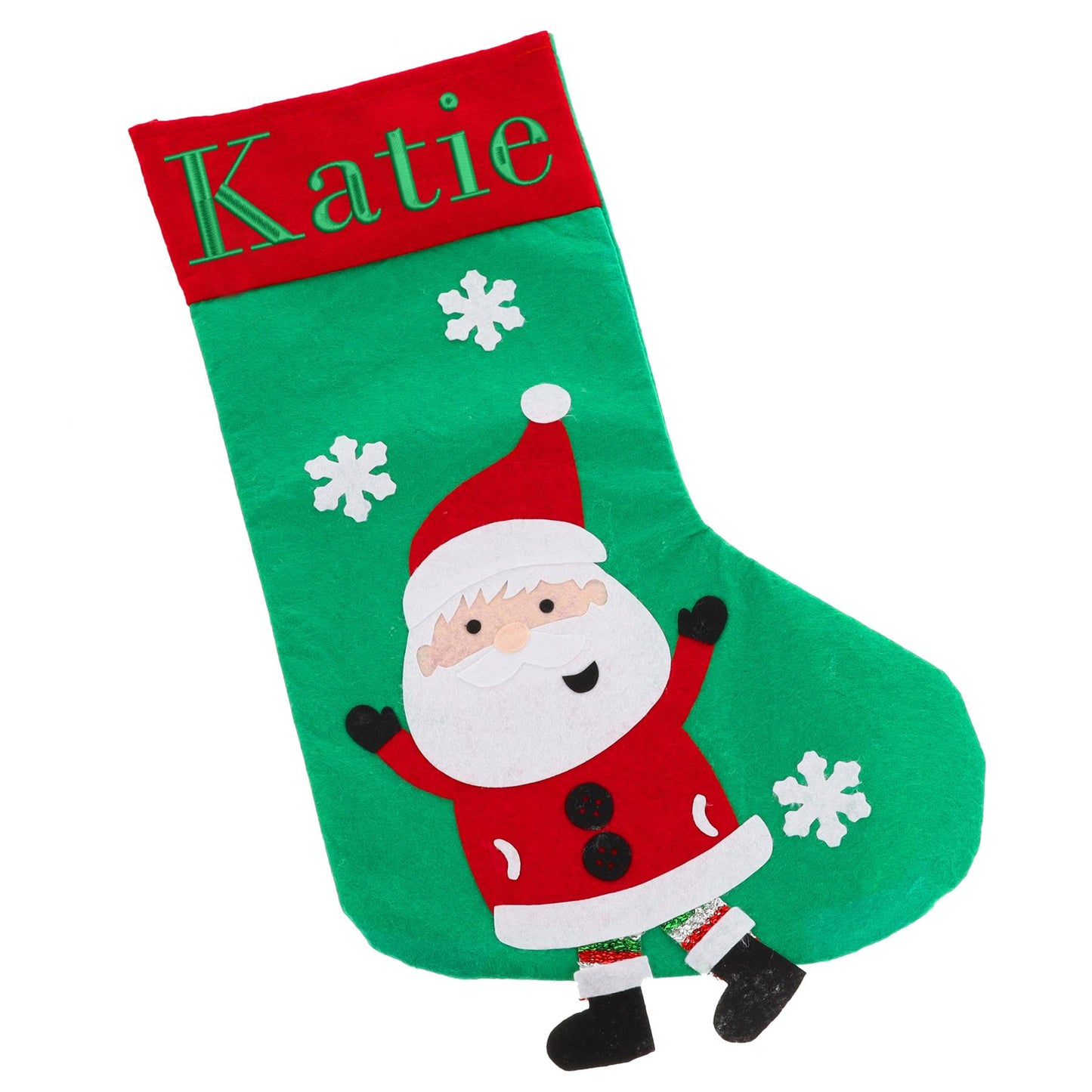 Embroidered Personalised Christmas Stocking With Santa Or Elf Design  - Always Looking Good -   