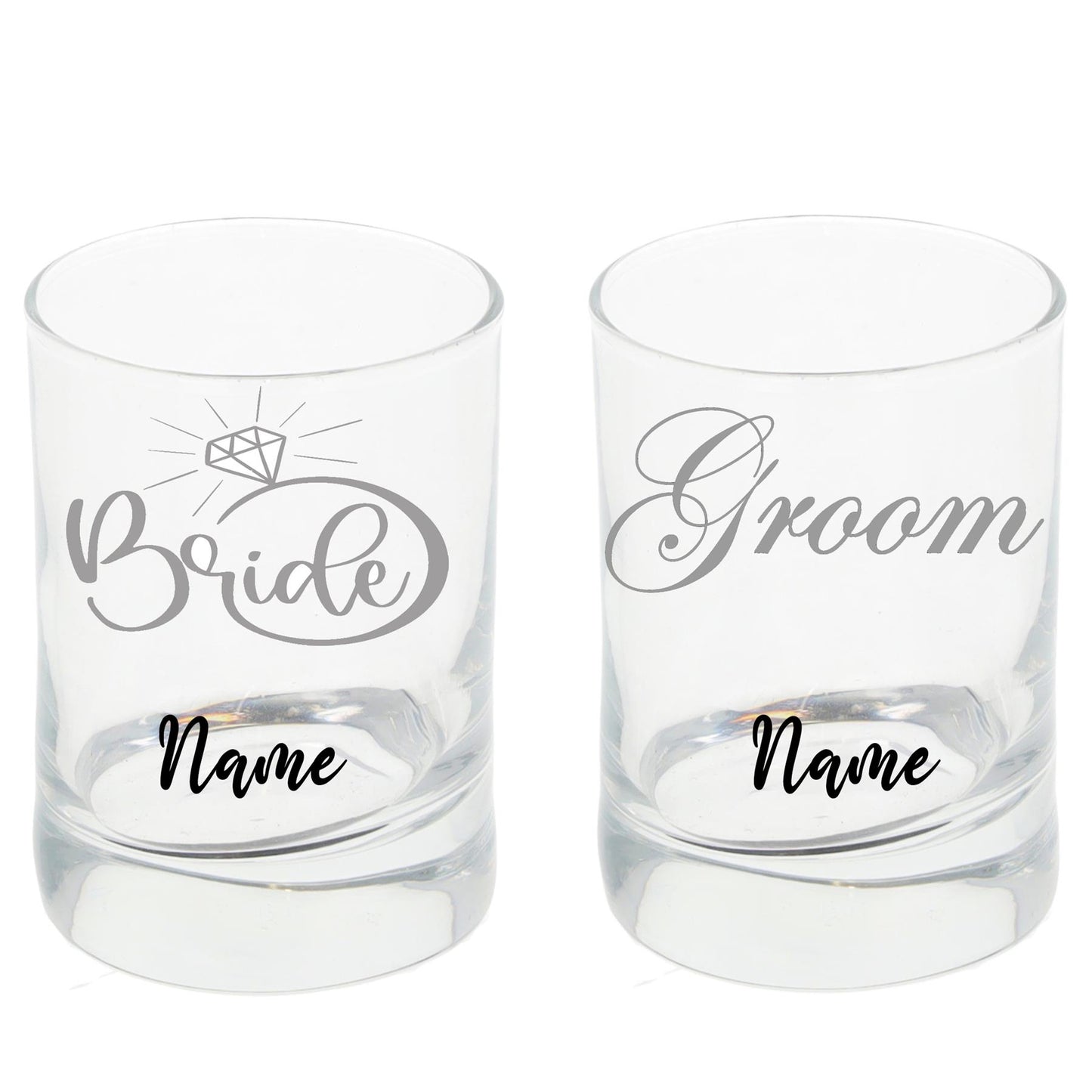 Personalised Engraved Bride & Groom Shot Glass Set  - Always Looking Good -   