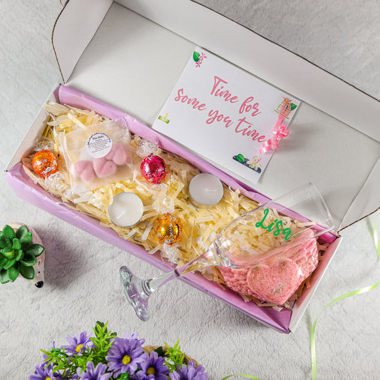 Personalised Prosecco / Champagne Glass with Name Filled with Spa Pamper Gifts  - Always Looking Good -   