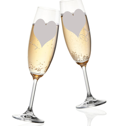 Set of 2 Personalised Engraved Engagement Wedding Couples Champagne Flutes  - Always Looking Good -   
