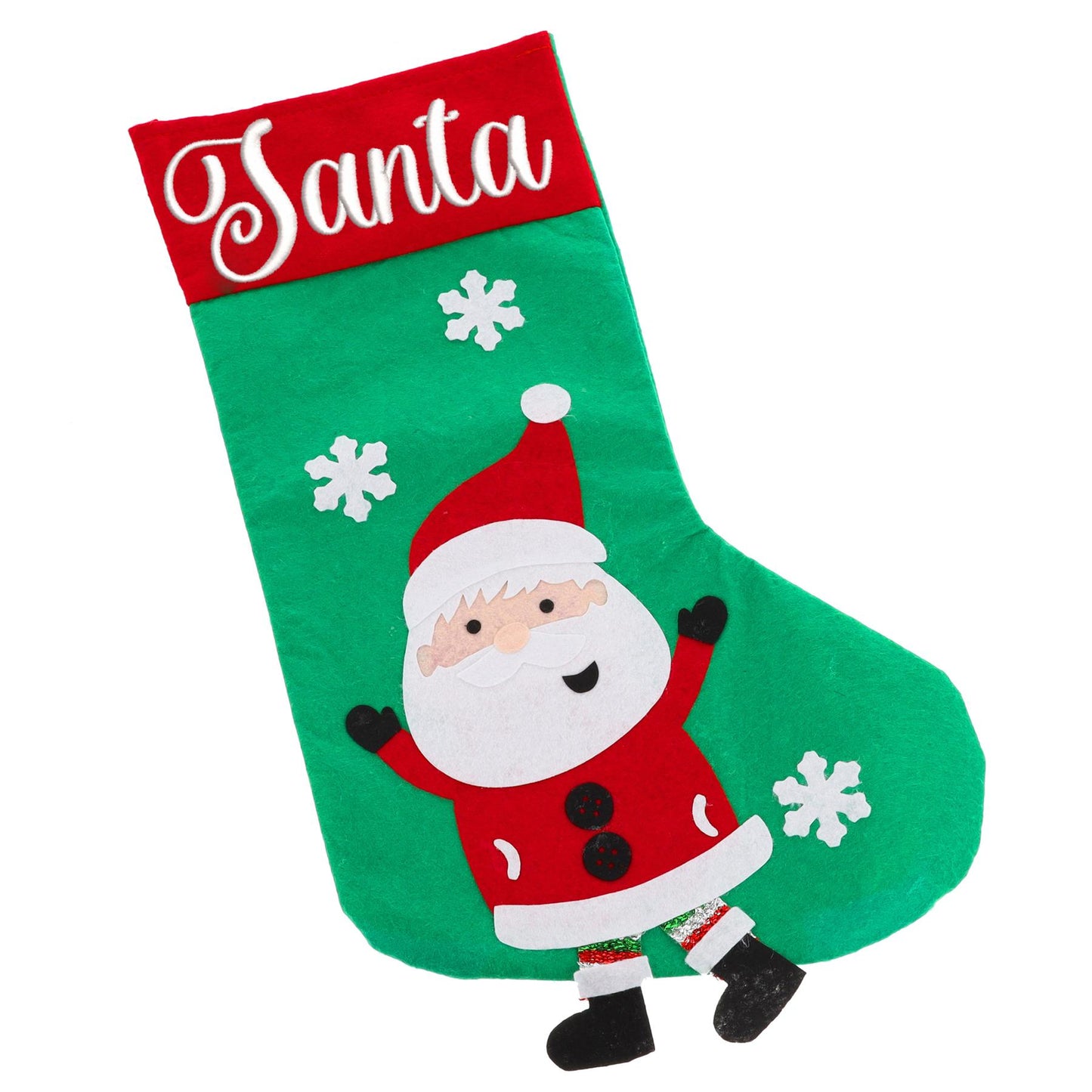 Embroidered Personalised Christmas Stocking With Santa Or Elf Design  - Always Looking Good - Santa  