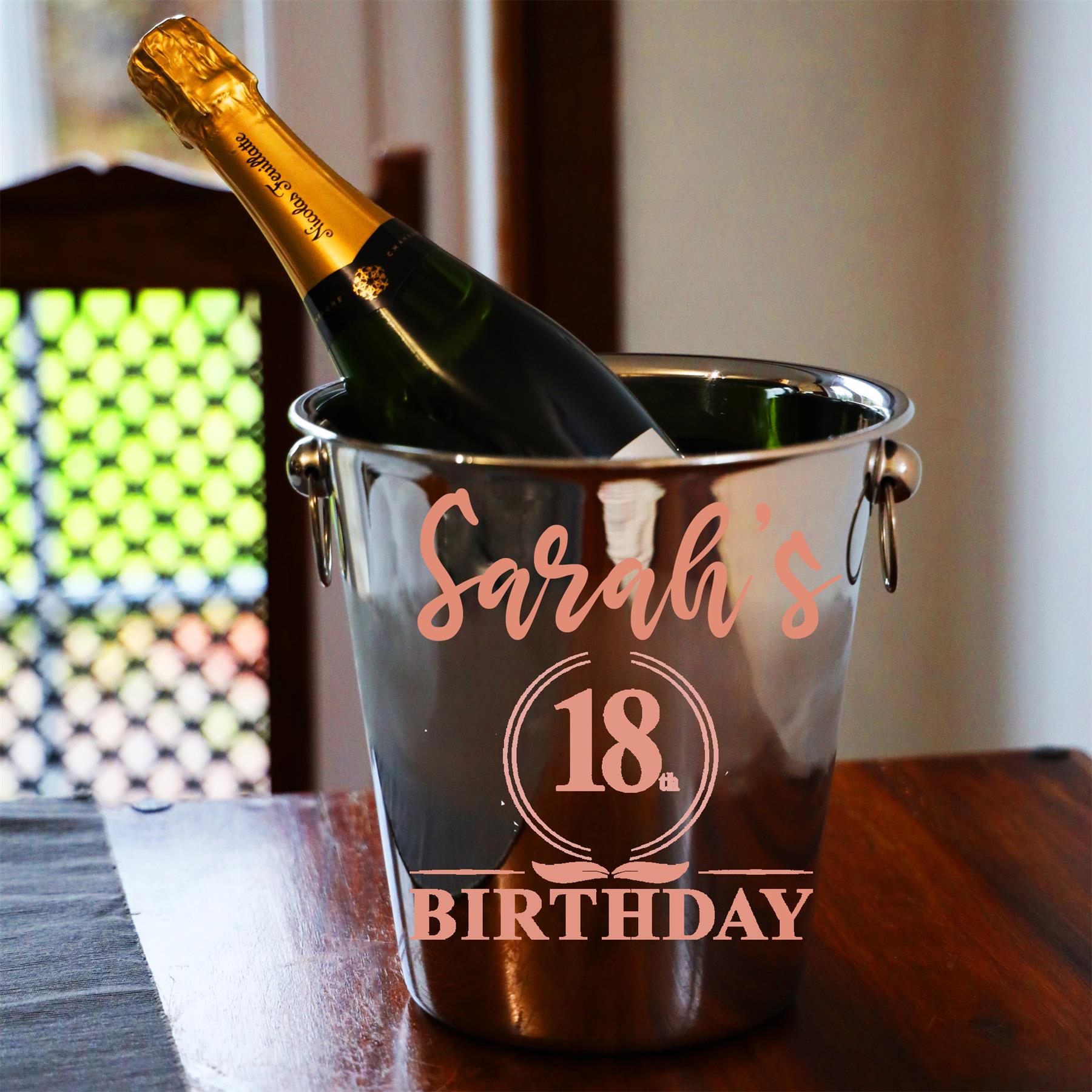 Personalised 18th Birthday Ice Bucket and Glass Gift with Name  - Always Looking Good -   